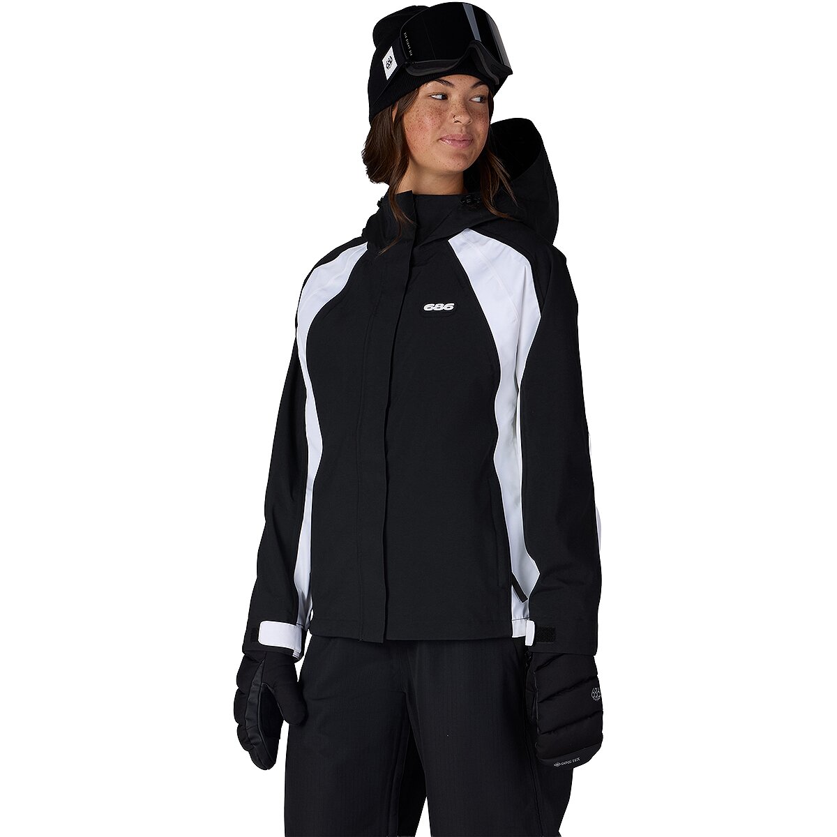 Image of 686 Hologram Shell Jacket - Women's Black White Colorblock, S