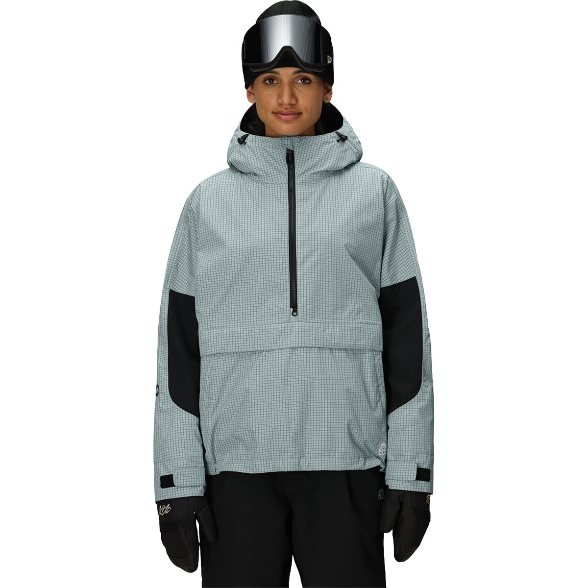 Image of 686 Outline Shell Anorak - Women's Dusty Marine Grid, S