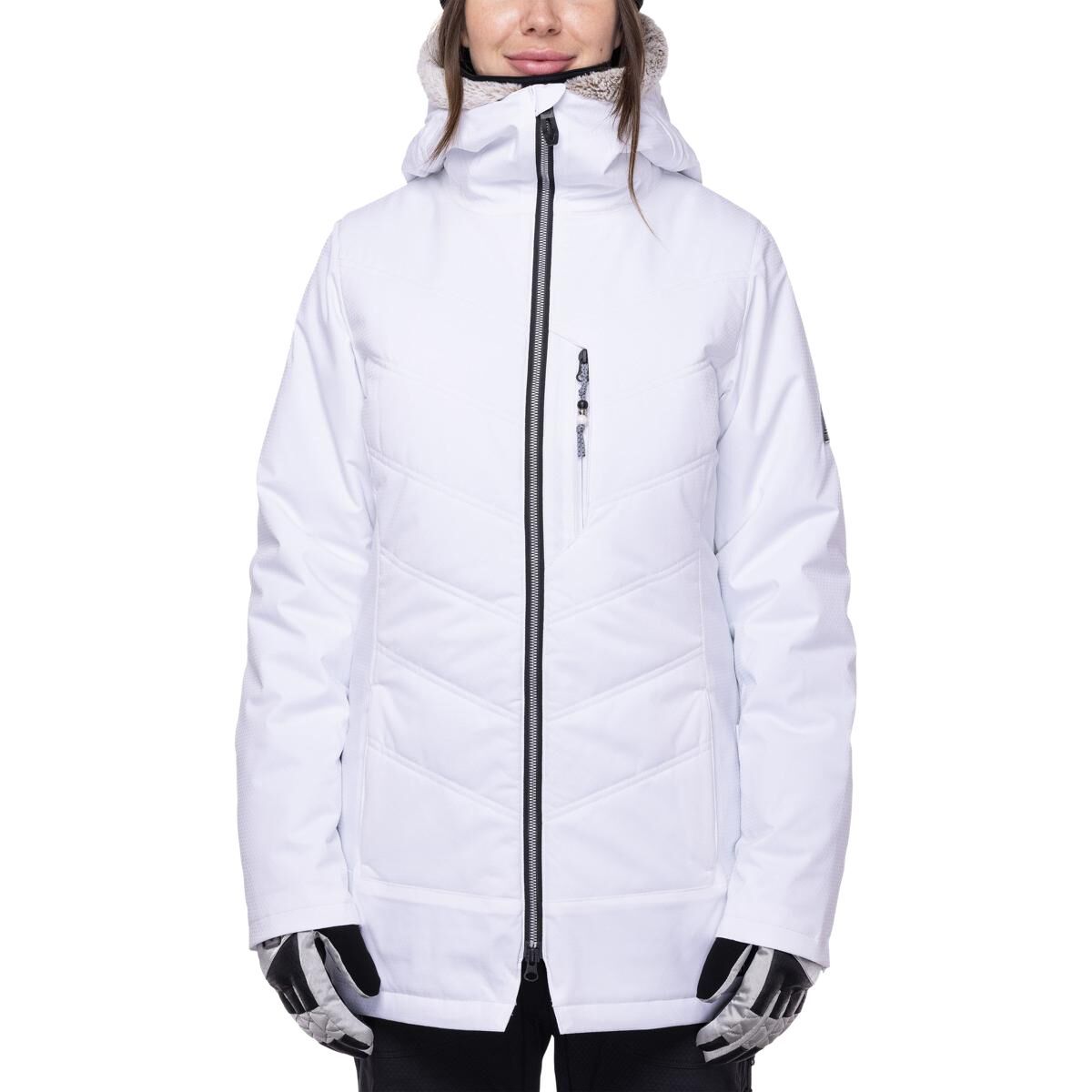 Image of 686 Cloud Insulated Jacket - 2023 - Women's White Geo Jacquard, XL