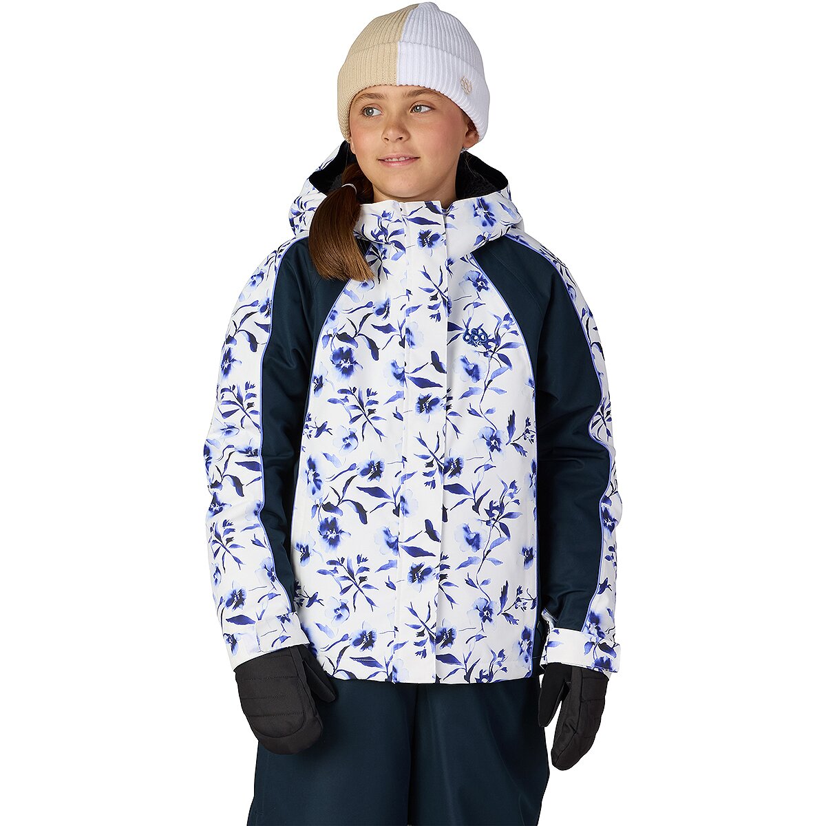 Image of 686 Hologram Insulated Jacket - Girls' Blue Porcelain Colorblock, XS