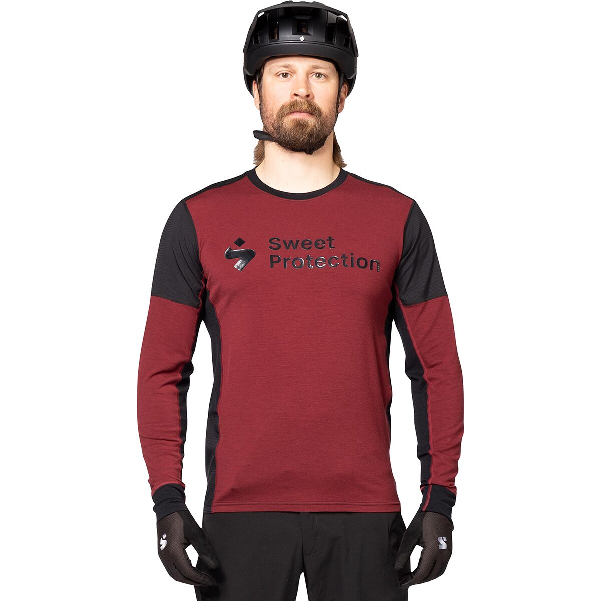 Image of Sweet Protection Hunter Merino Hybrid Long-Sleeve Jersey - Men's Dark Red, S