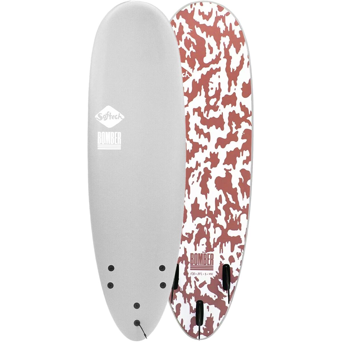 Image of Softech Bomber Surfboard Grey/Dusty Red, 5ft 10in