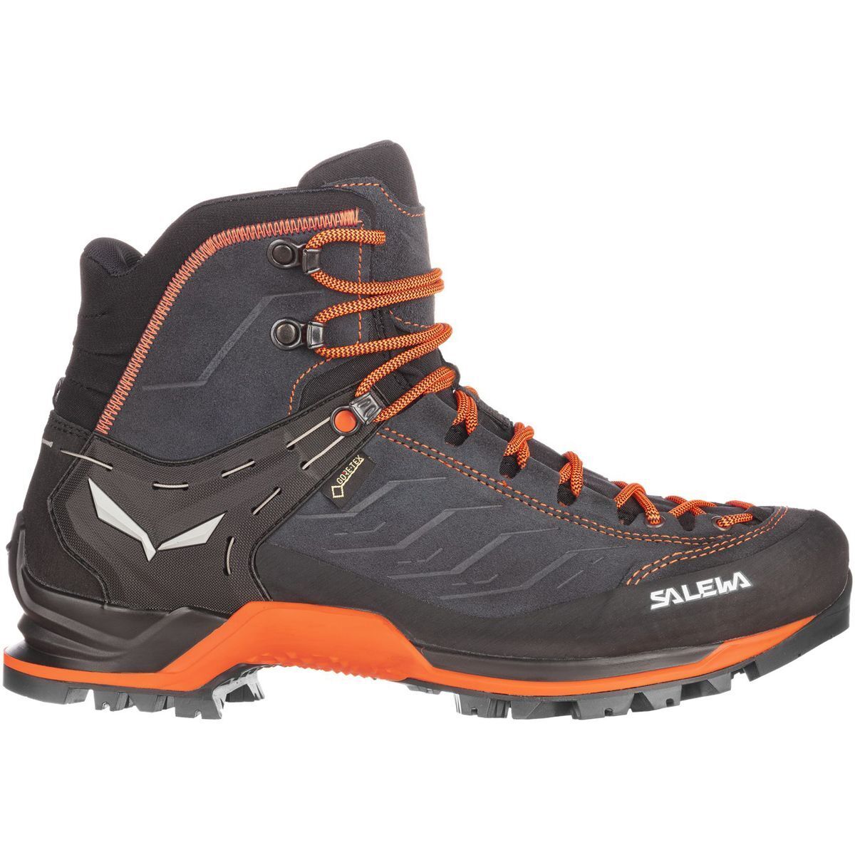 Salewa Mountain Trainer Mid GTX Backpacking Boot - Men's Asphalt/Fluo Orange 10.0