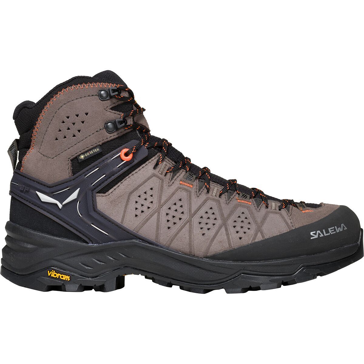 Image of Salewa Alp Trainer 2 Mid GTX Hiking Boot - Men's Wallnut/Fluo Orange, 10.0