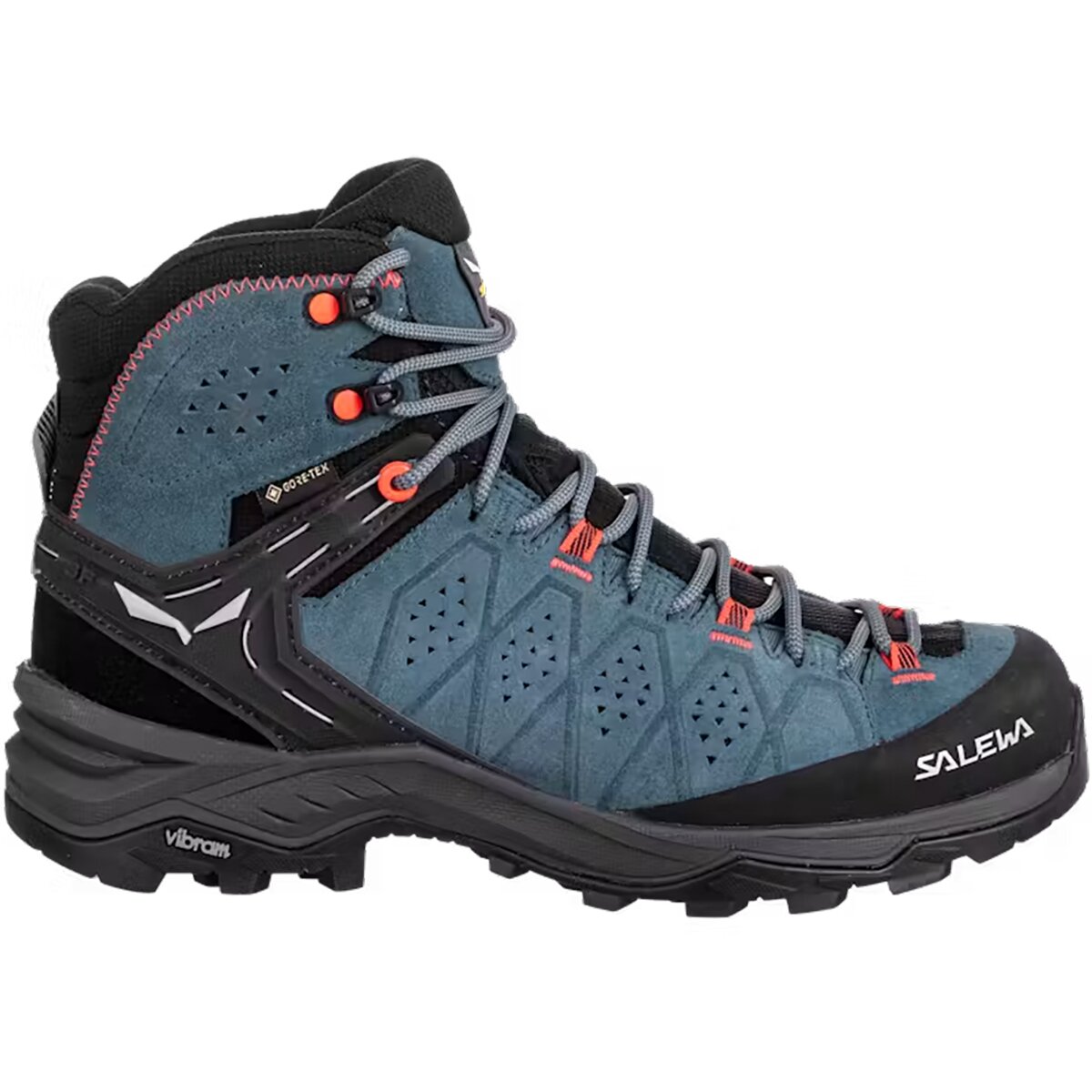 Image of Salewa Alp Trainer 2 Mid GTX Hiking Boot - Women's Java blue/Fluo Coral, 6.5