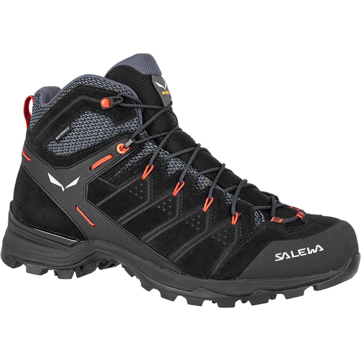 Salewa Alp Mate Mid WP Hiking Boot - Men's Black Out/Fluo Orange, 7.5