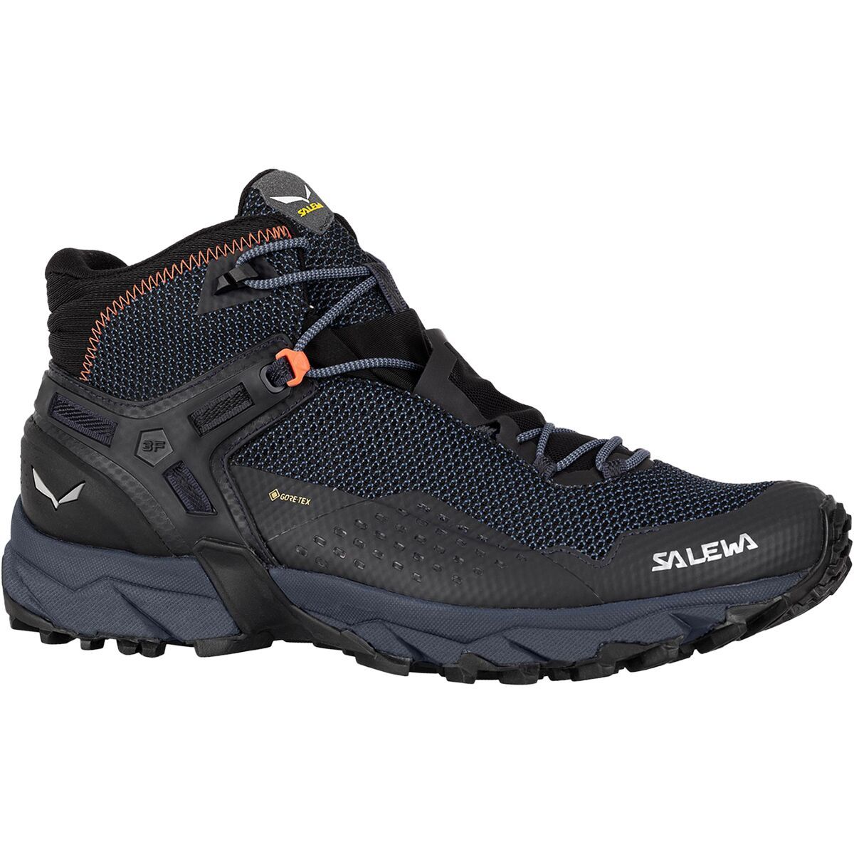 Salewa Ultra Flex 2 Mid GTX Hiking Boot - Men's Black Out/Red Orange, 7.0