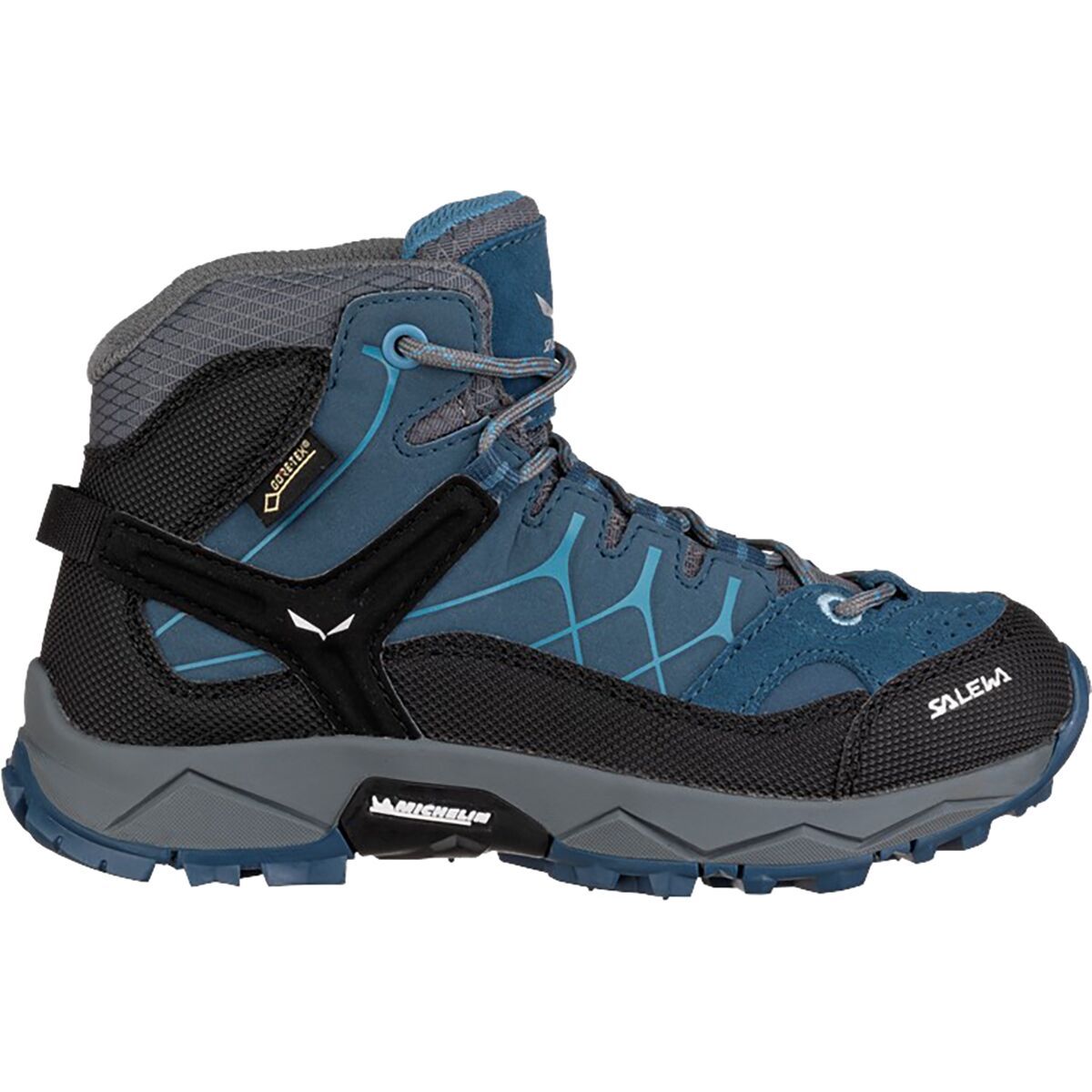 Salewa Alp Trainer Mid GTX Hiking Boot - Kids' Dark Denim/Charcoal, 2.5
