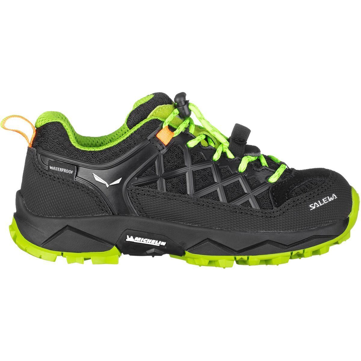 Salewa Wildfire Waterproof Hiking Shoe - Kids' Black Out/Cactus, 4.5