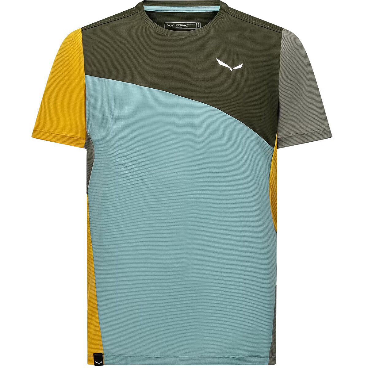 Image of Salewa Puez Sporty Dry T-Shirt - Men's Dark Olive/Multi, M
