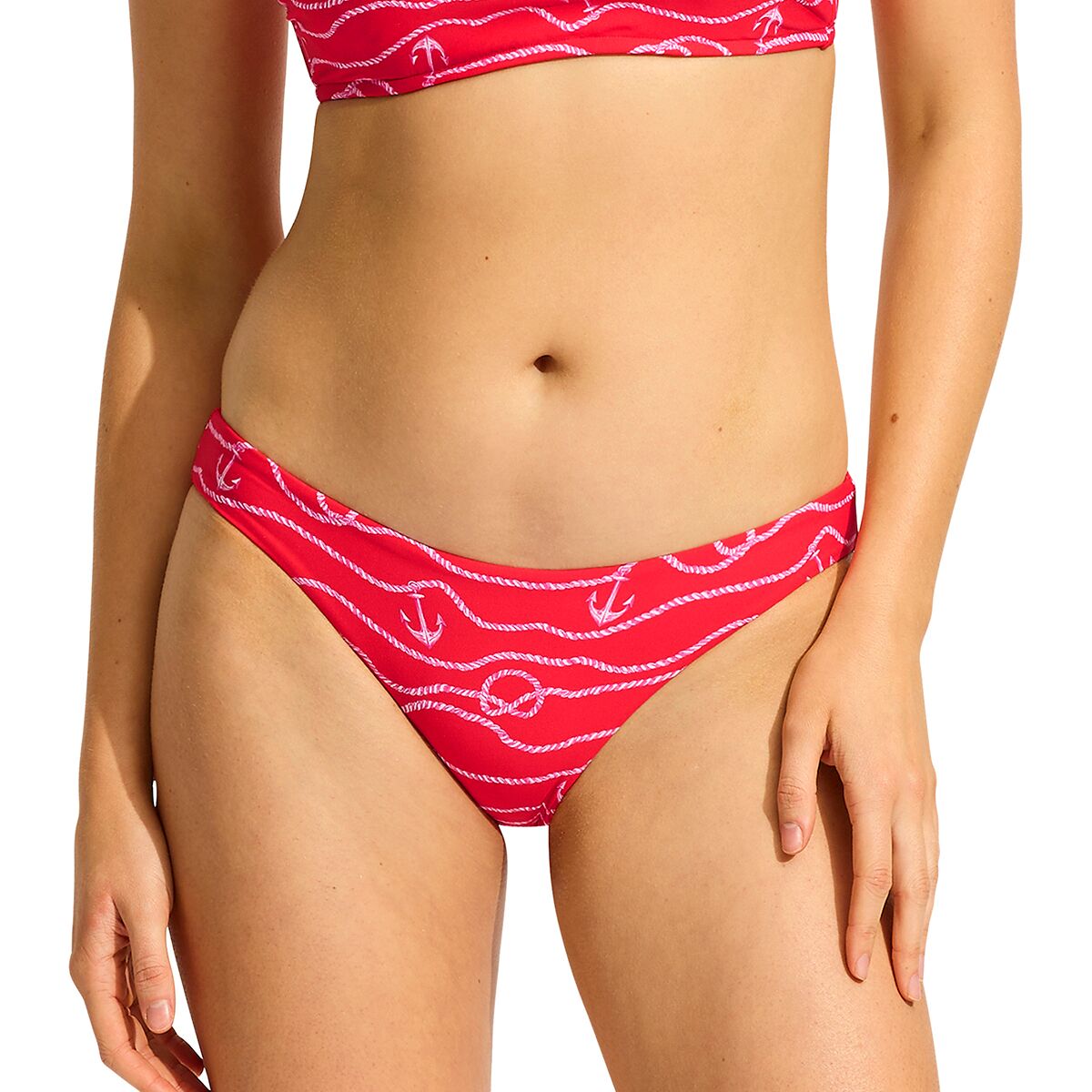 Image of Seafolly Set Sail Hipster Bikini Bottom - Women's Chilli Red, 10