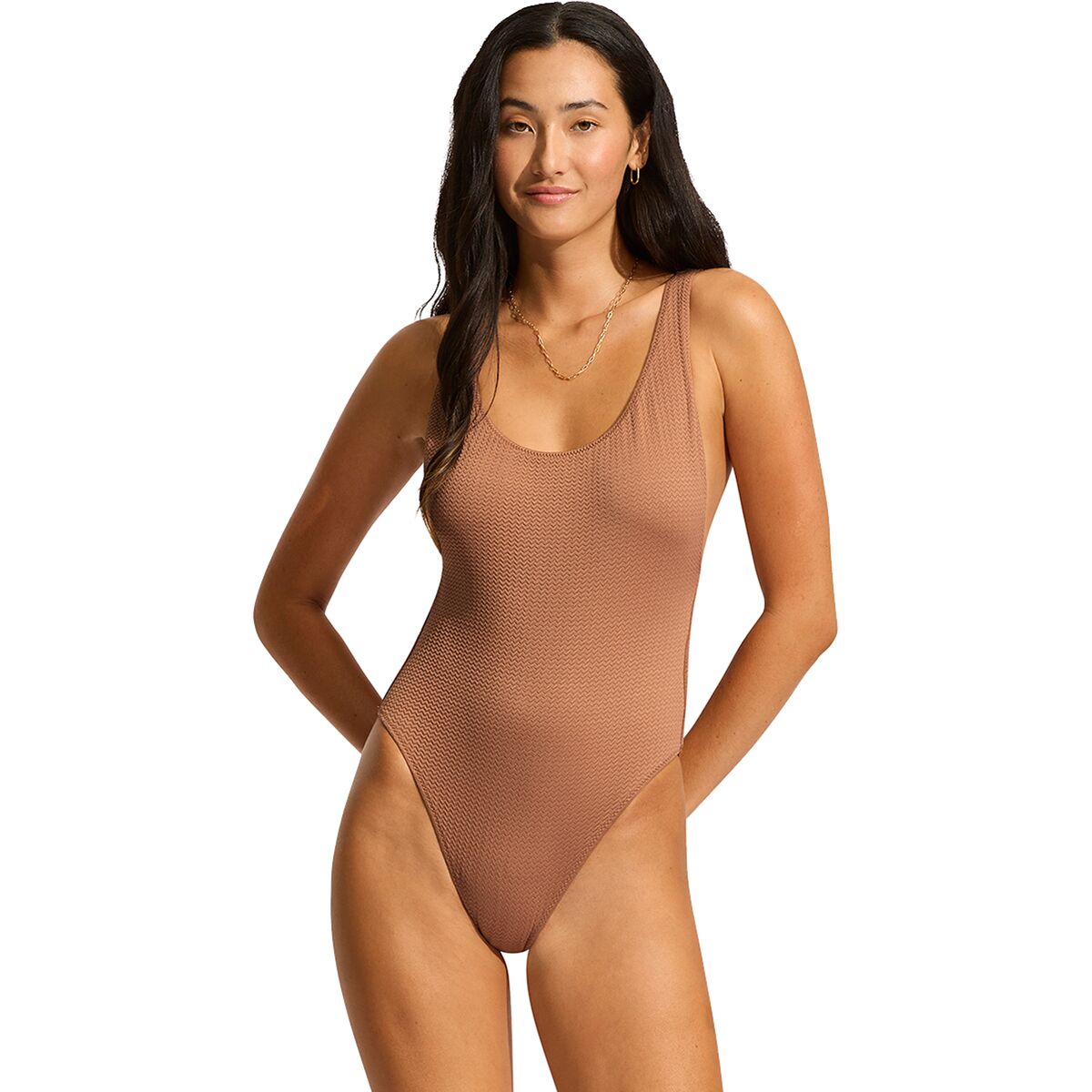 Image of Seafolly Retro One Piece Swimsuit - Women's Bronze, 10