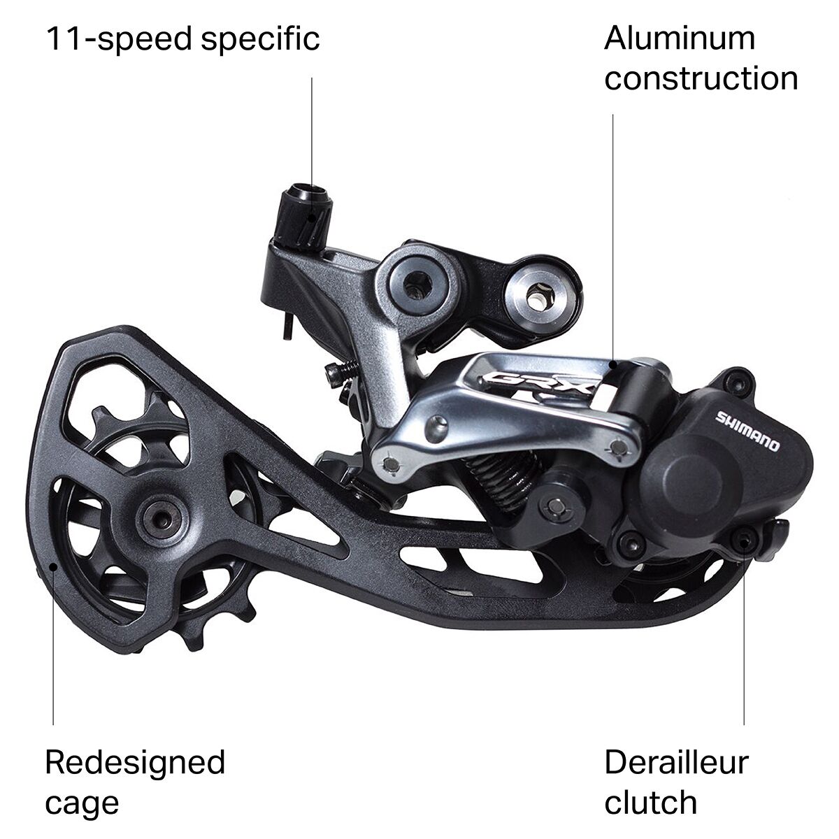 Shimano GRX ST-RX600、RD-RX810、FD-RX810 Shimano GRX RD-RX810 11-Speed Rear Derailleur [IRDRX810]