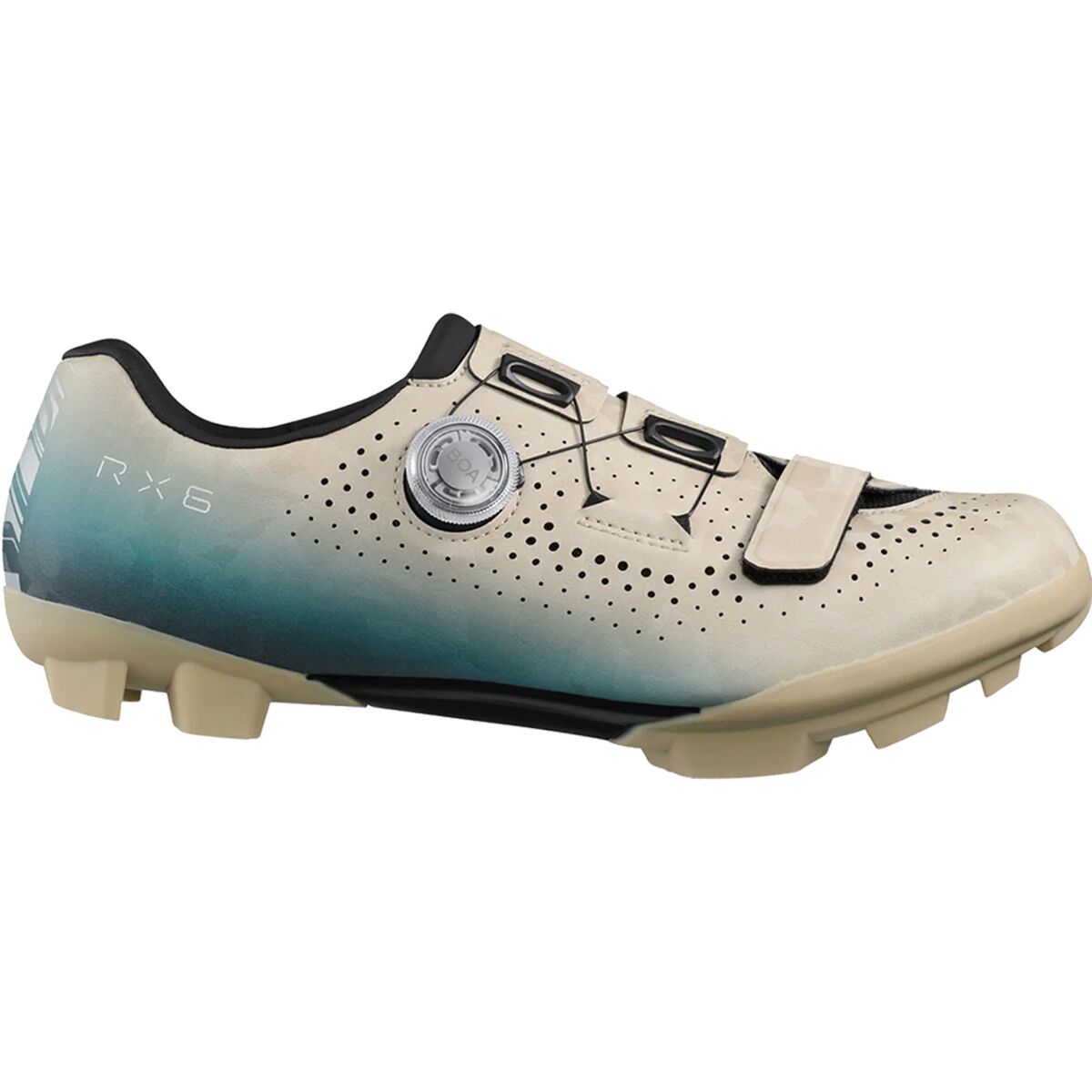 Image of Shimano RX6 Mountain Bike Shoe - Men's Beige/Blue, 43.0