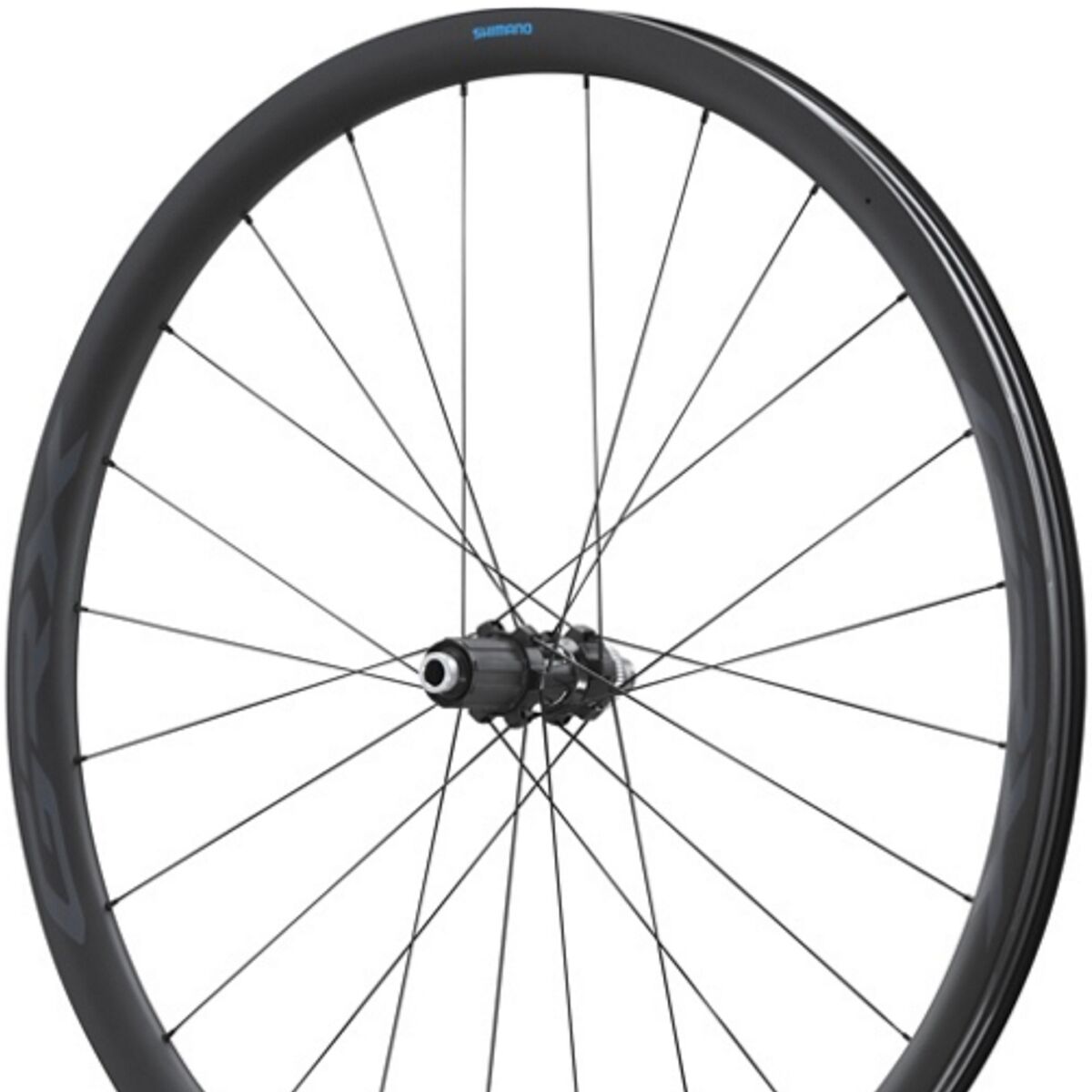 Image of Shimano GRX WH-RX870 Carbon Gravel Wheel - Tubeless Black, Front