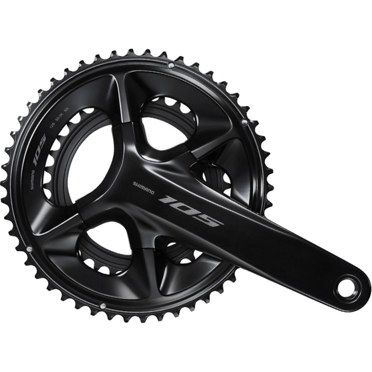 Image of Shimano 105 R7100 Crankset Black, 175MM, 52-36t