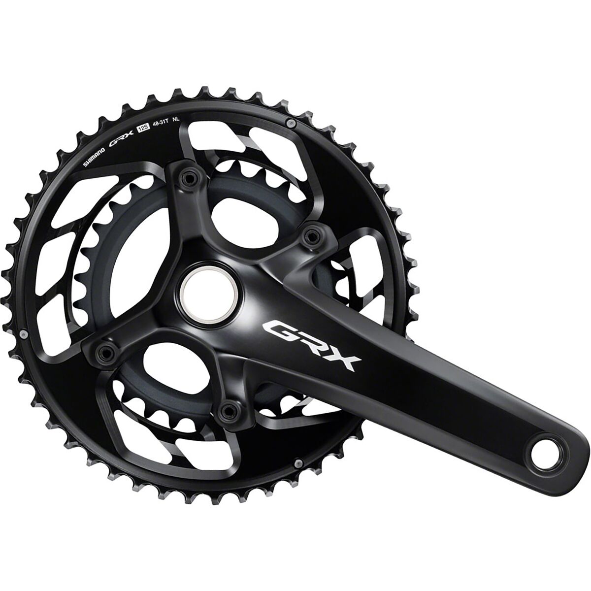 Image of Shimano GRX RX820 Crankset - OE Black, 175mm, 48-31t