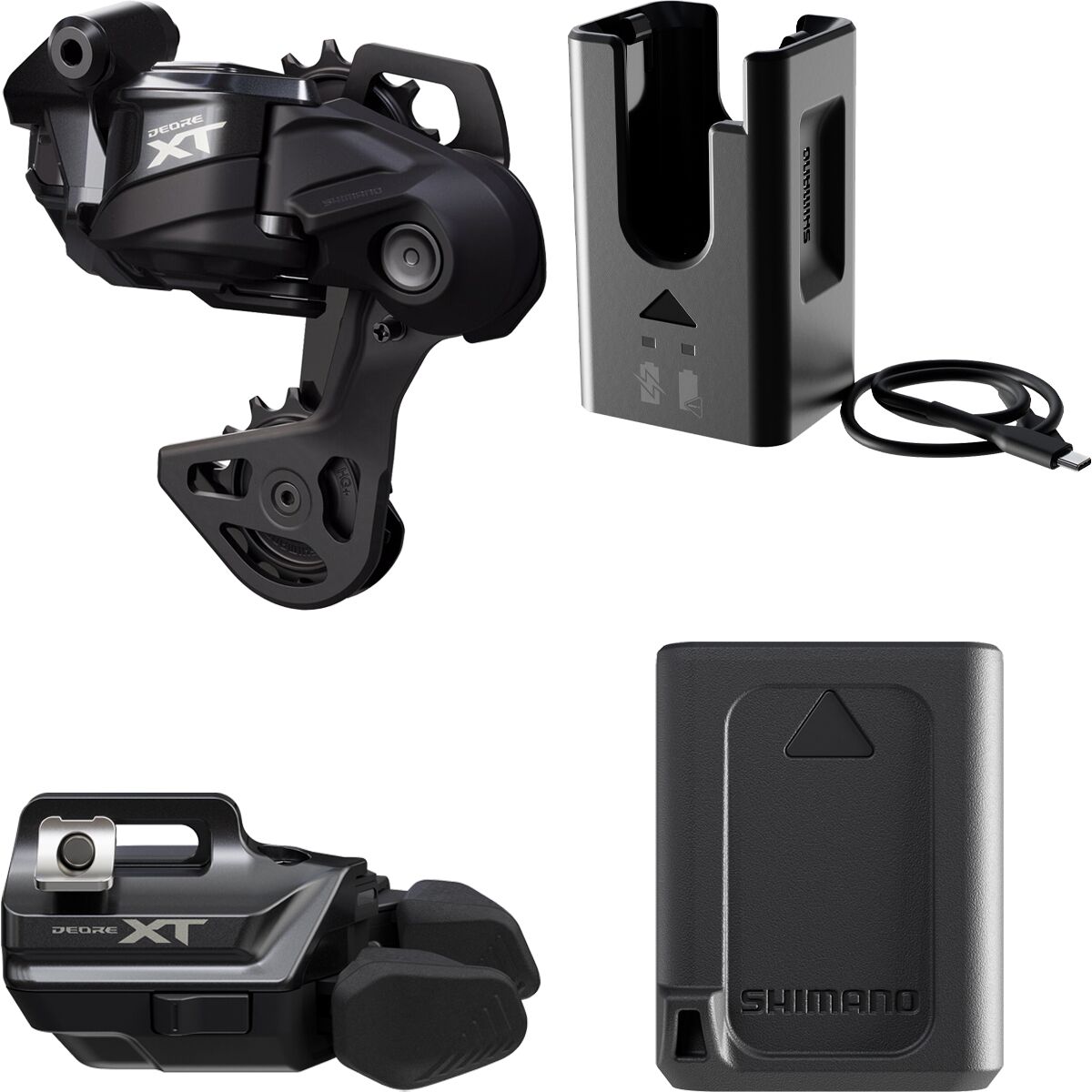 Image of Shimano Deore XT M8250 Di2 Drivetrain Upgrade Kit Black, Long Cage, Right, Bar Clamp