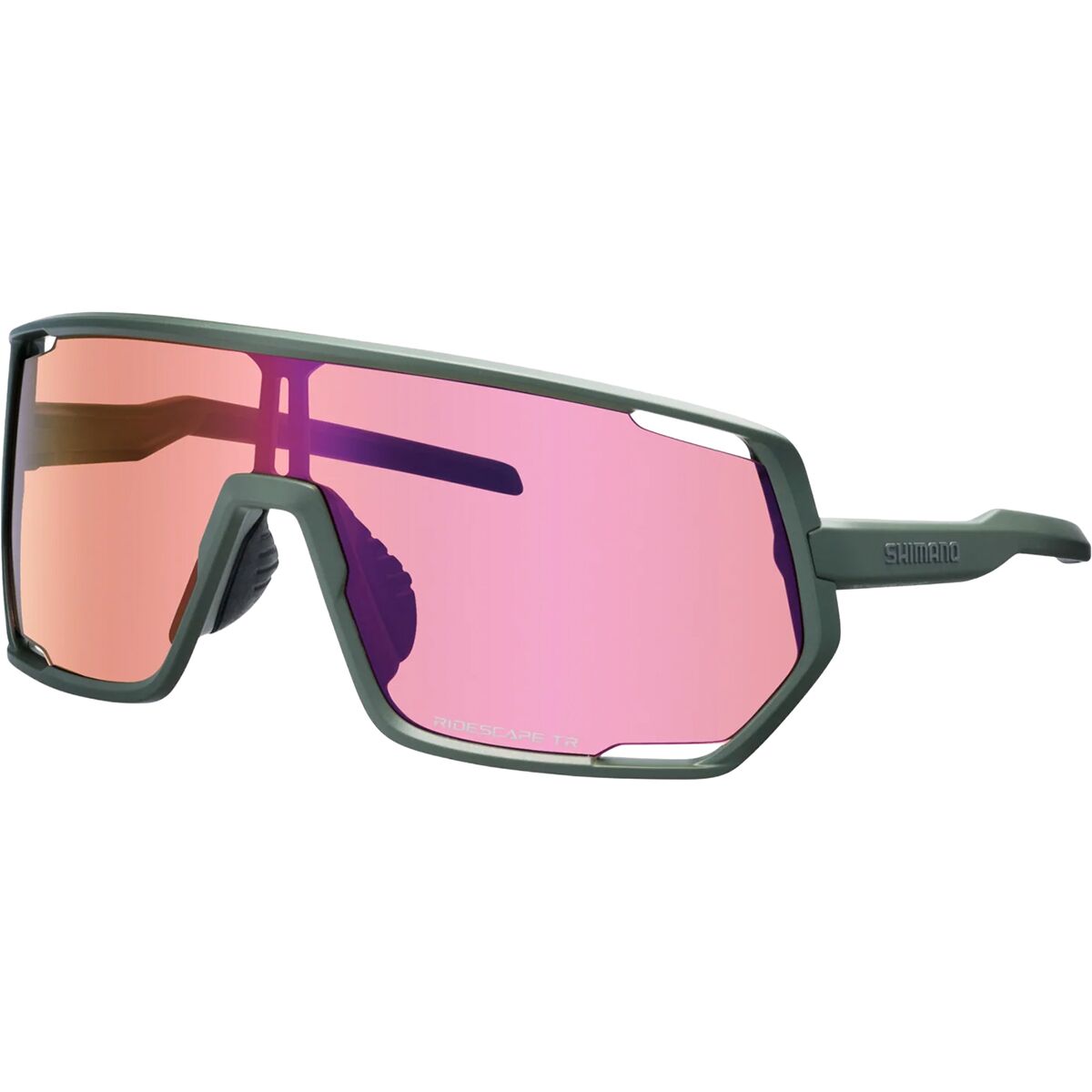 Image of Shimano Technium RS Sunglasses Dark Olive/Ridescape Trail, One Size