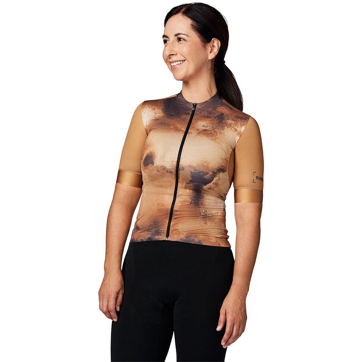Image of Shimano Eleganza Short Sleeve Jersey - Women's Brown, L