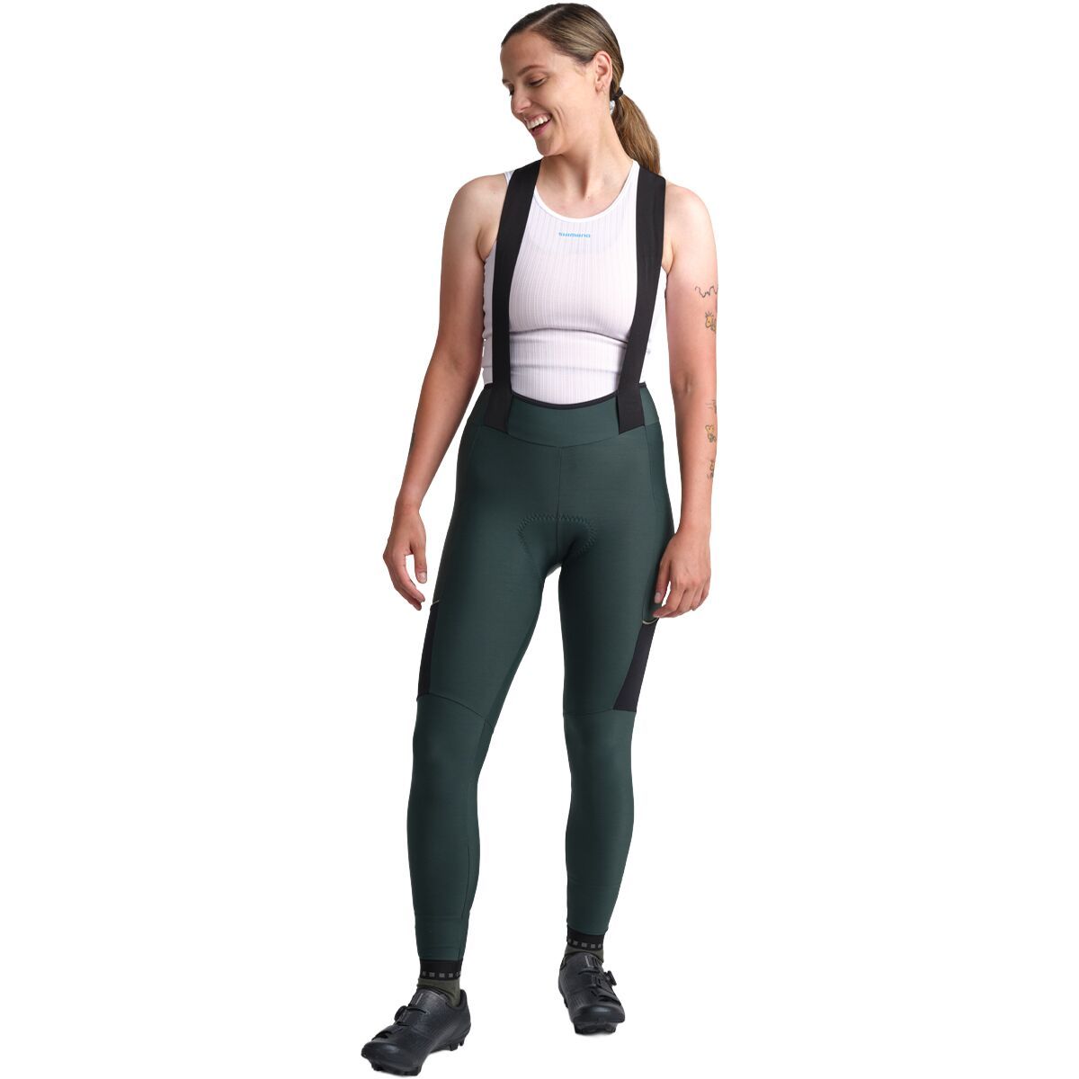 Shimano Evolve Bib Tights - Women's Bronze Green, L
