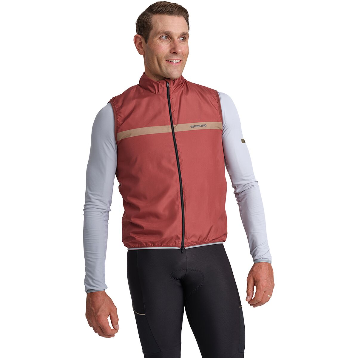 Image of Shimano Evolve Prima Wind Vest - Men's Mirror Brown, M