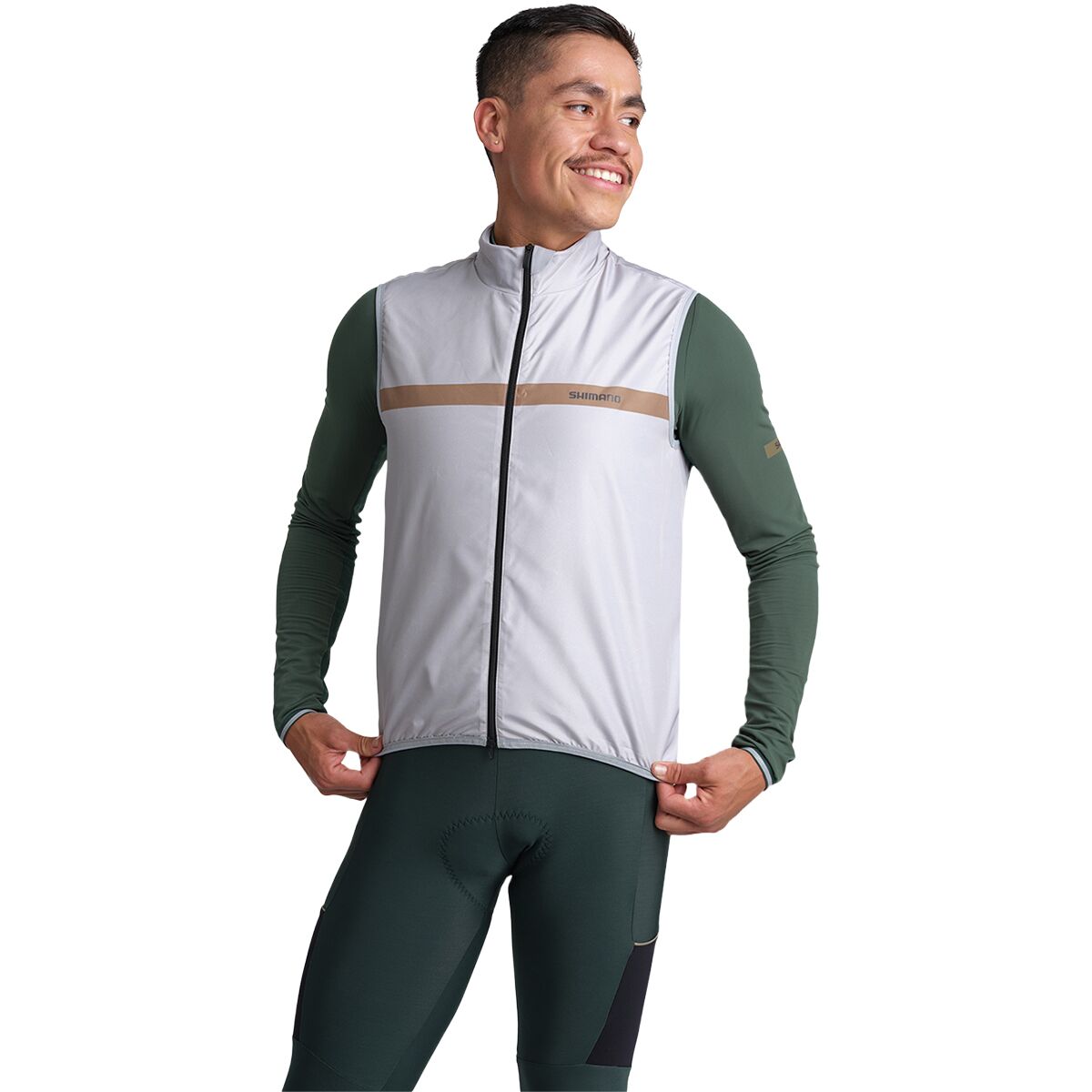Image of Shimano Evolve Prima Wind Vest - Men's Mirror Gray, L