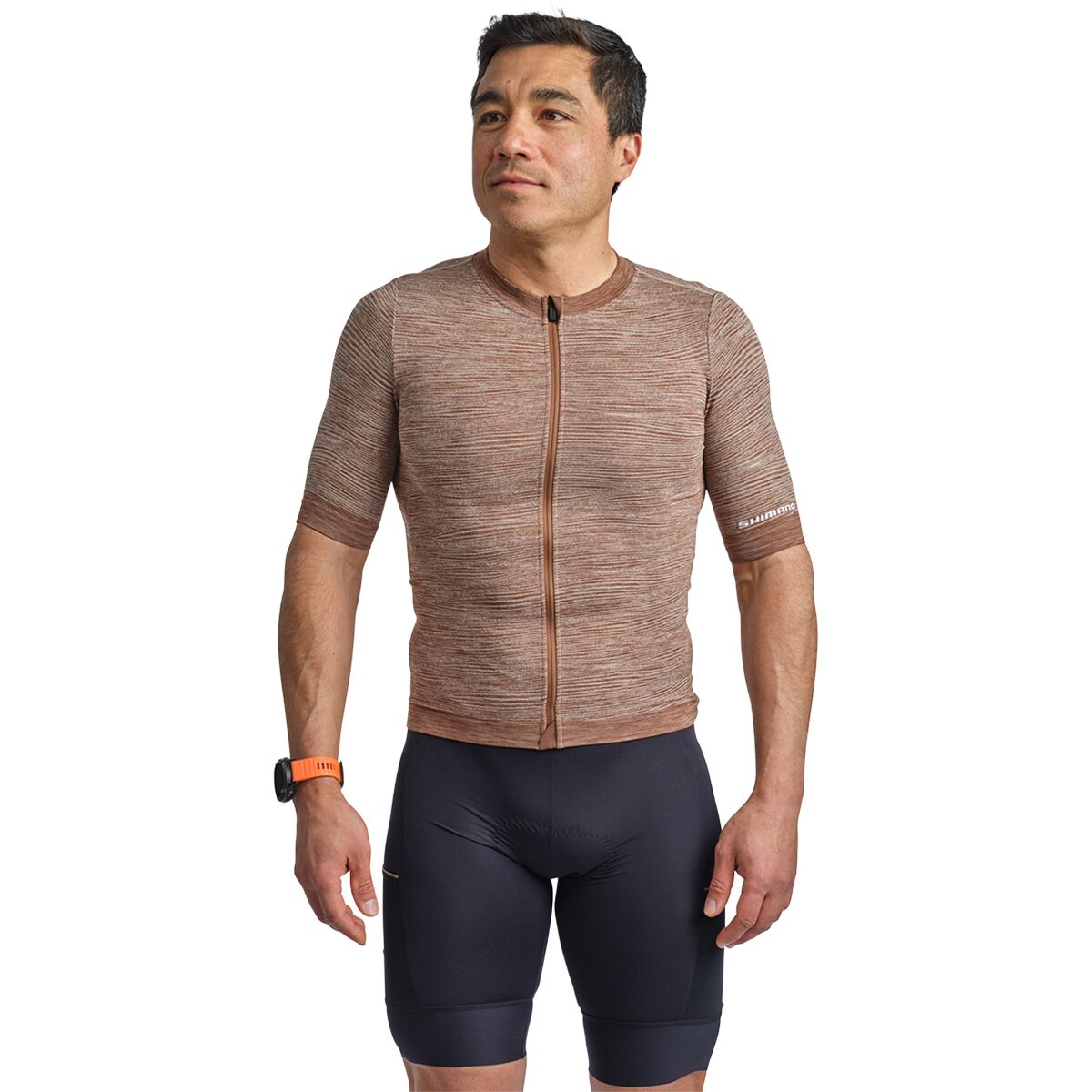 Image of Shimano Evolve Terra Seamless Short Sleeve Jersey - Men's Brown, M/L