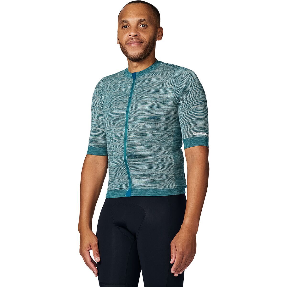 Image of Shimano Evolve Terra Seamless Short Sleeve Jersey - Men's Deep Ocean, S/M