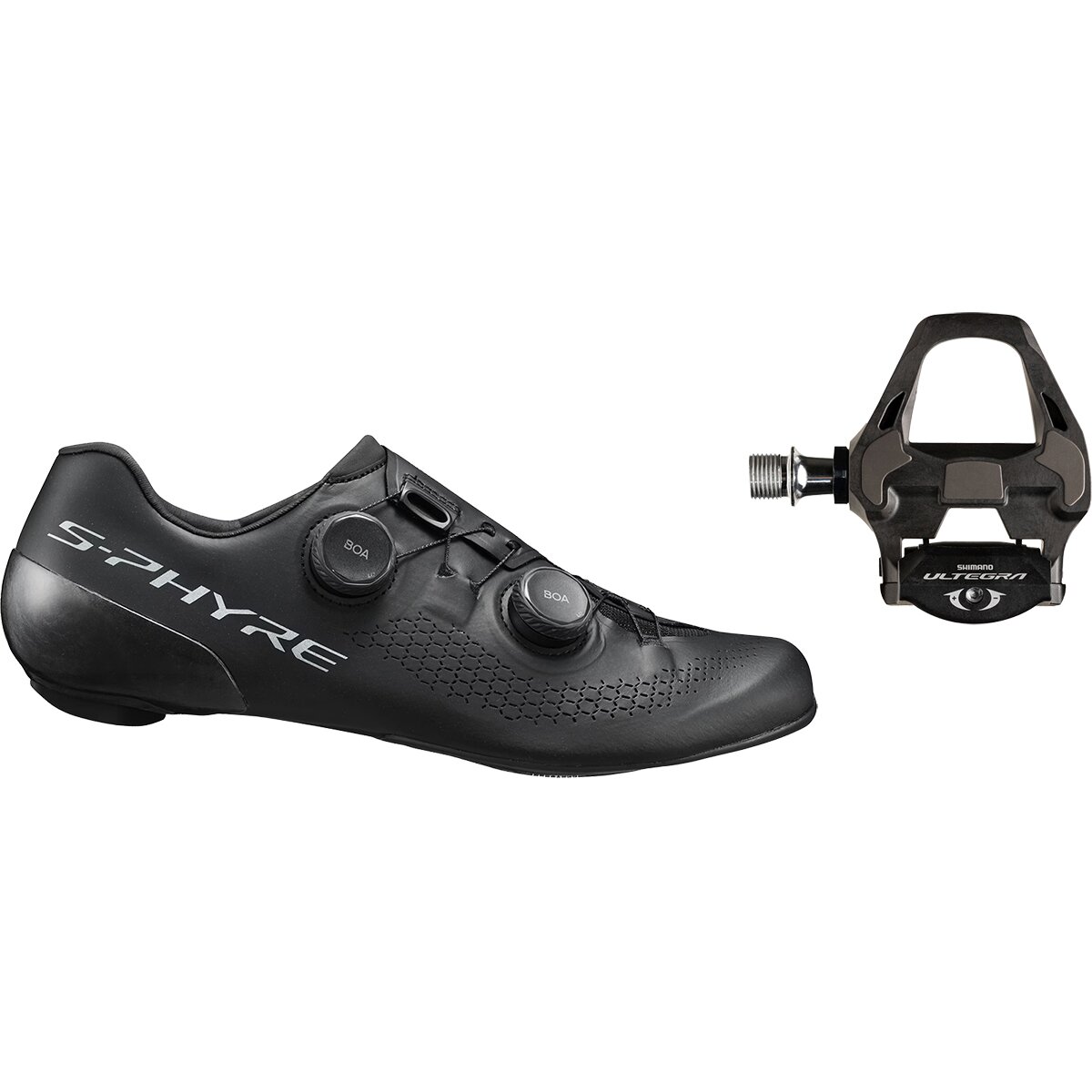 Shimano RC910 S-PHYRE Wide + Ultegra PD-R8000 Shoe & Pedal Package Black, 42.0