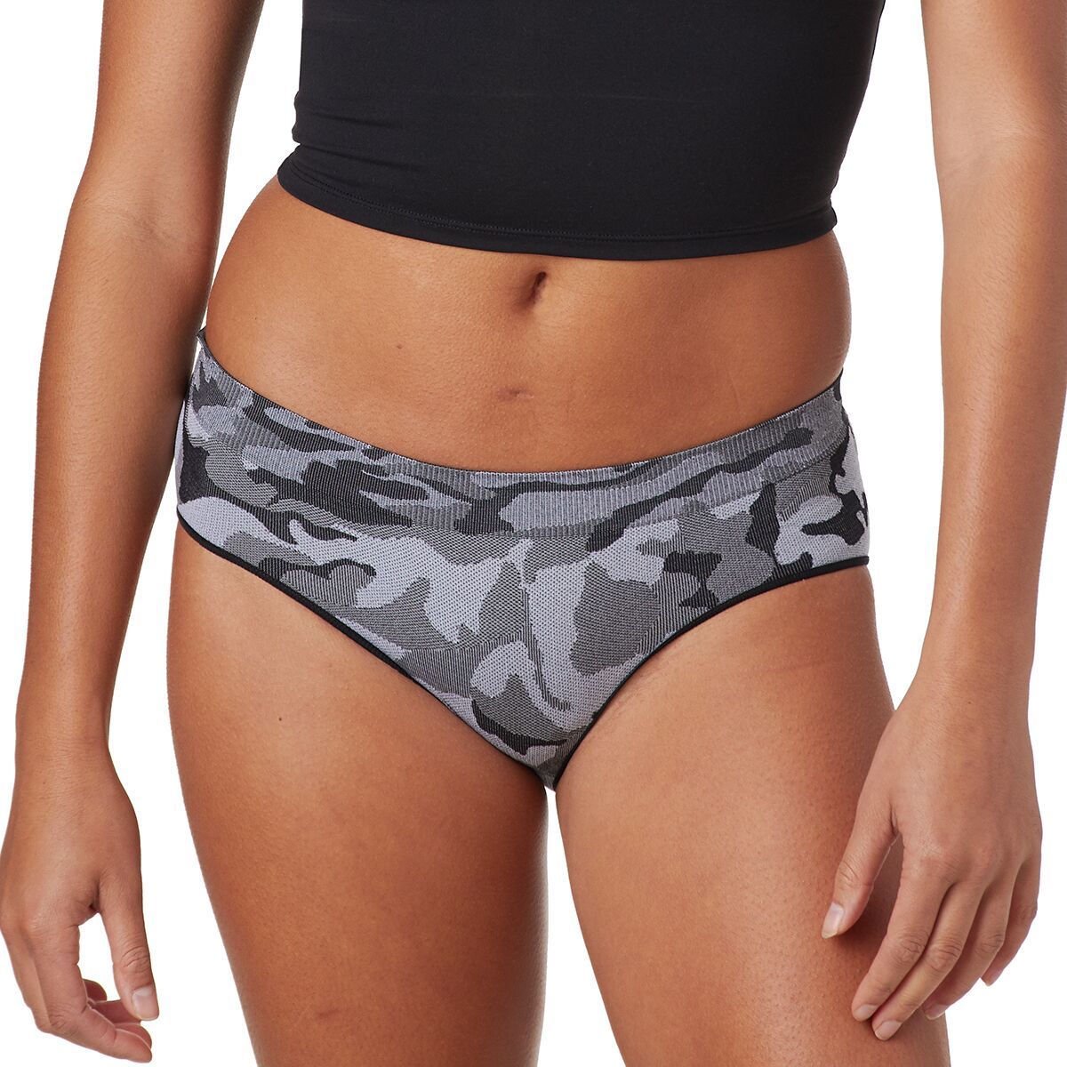 Stoic Seamless Performance Hipster Underwear - 3-Pack - Women's Black/Sharkskin Camo/Sour Cherry, XL