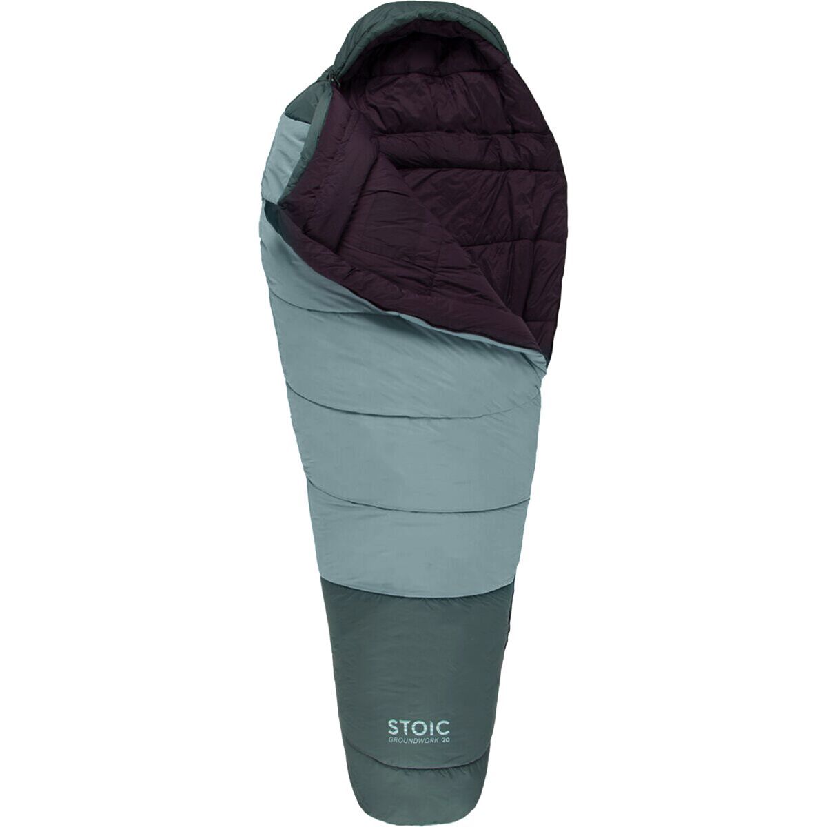 Stoic Groundwork Sleeping Bag: 20F Synthetic Sage/Merlot, One Size