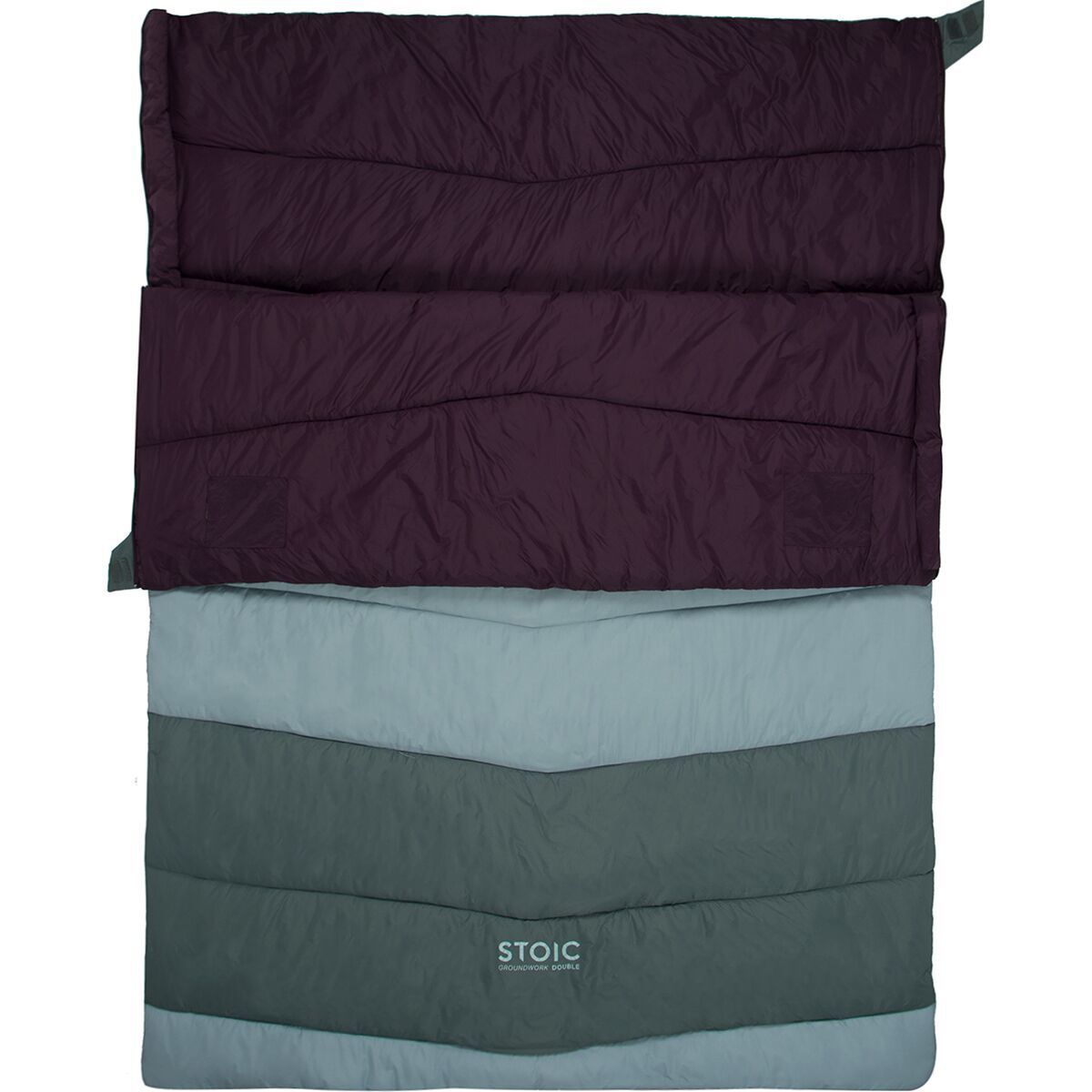 Stoic Groundwork Double Sleeping Bag: 20F Synthetic Sage/Merlot, One Size