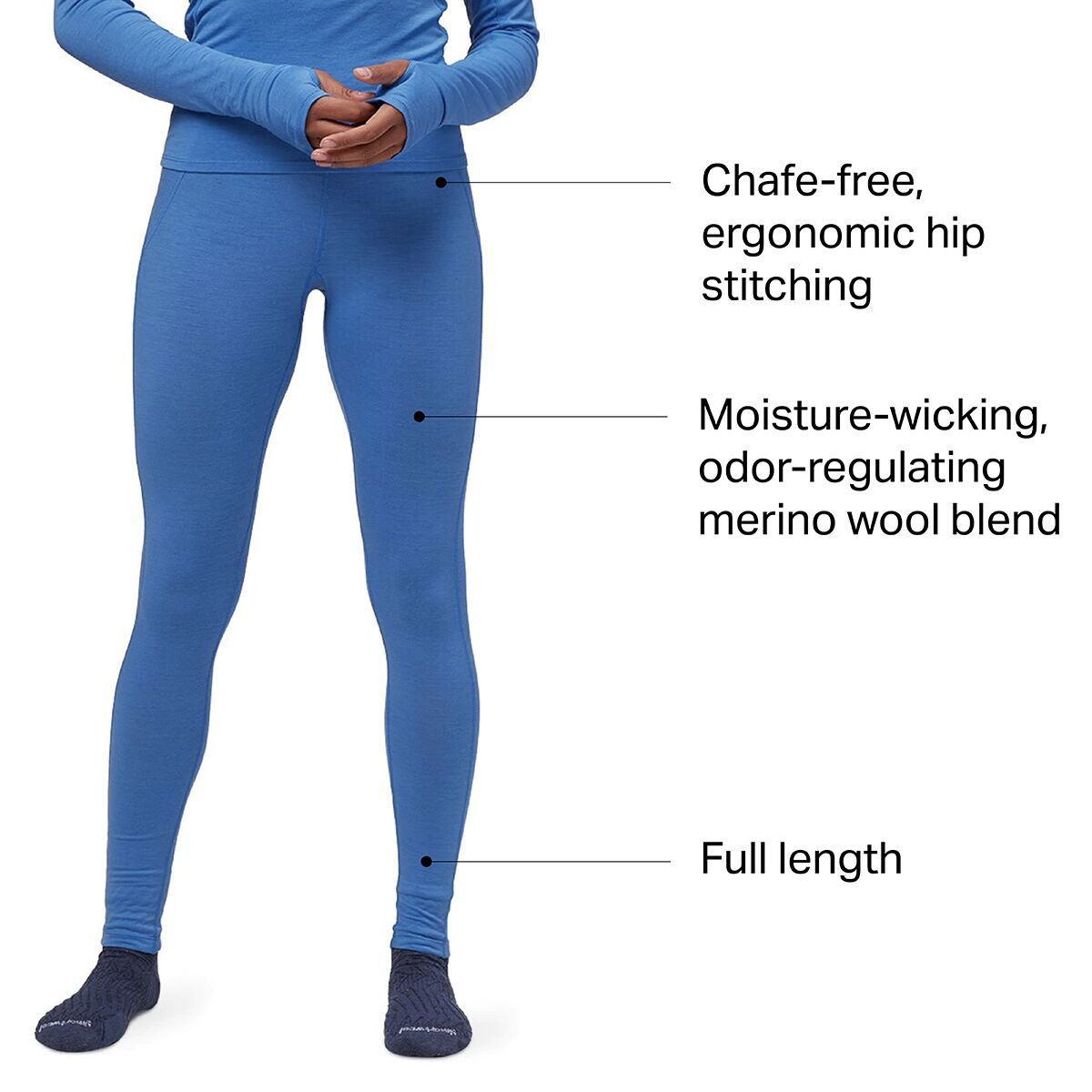 tittimitti Merino Wool Blend Thermal Underwear Base Layer Leggings