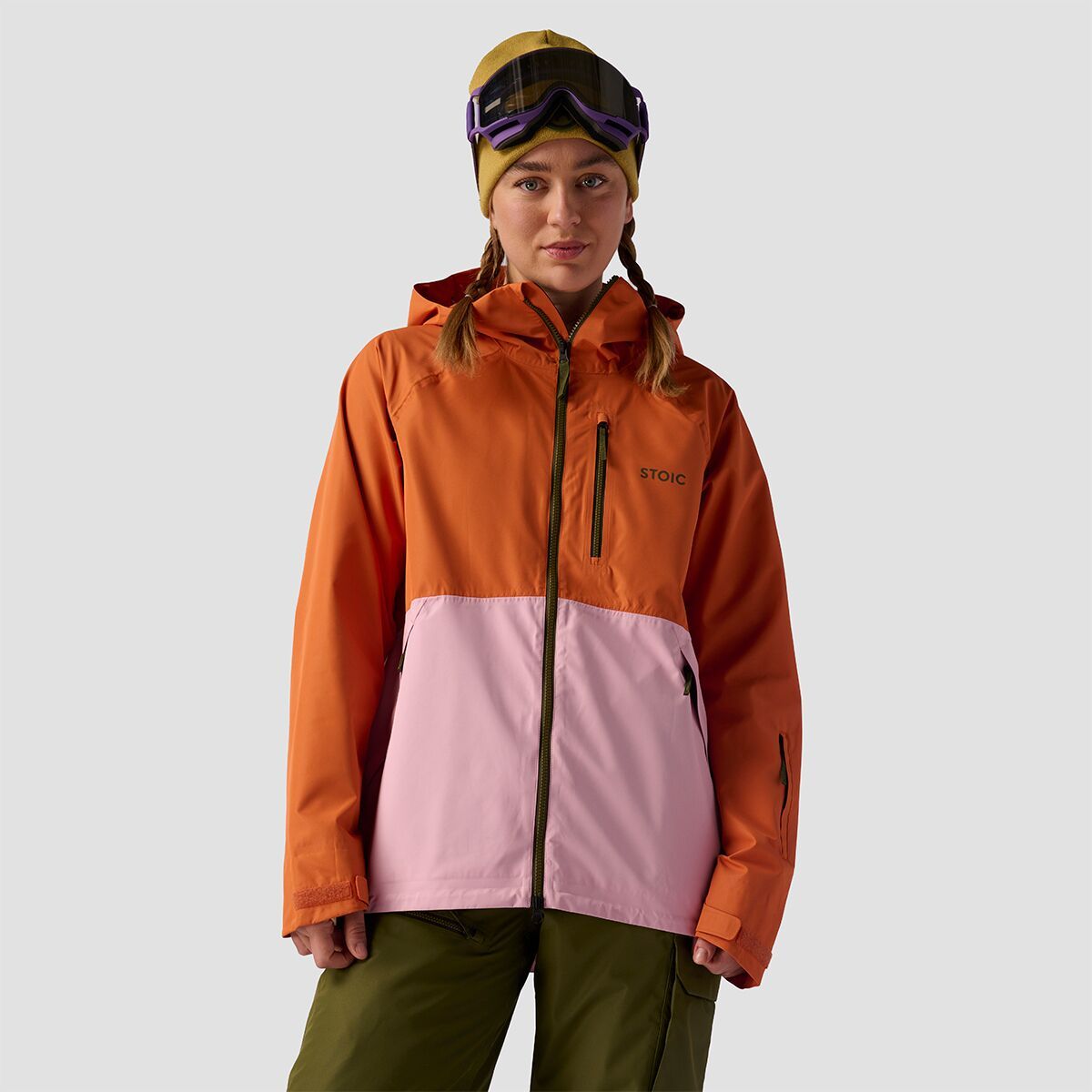 Stoic Shell Full-Zip Jacket - Women's Rust/Pink Nectar/Olive Night, XL