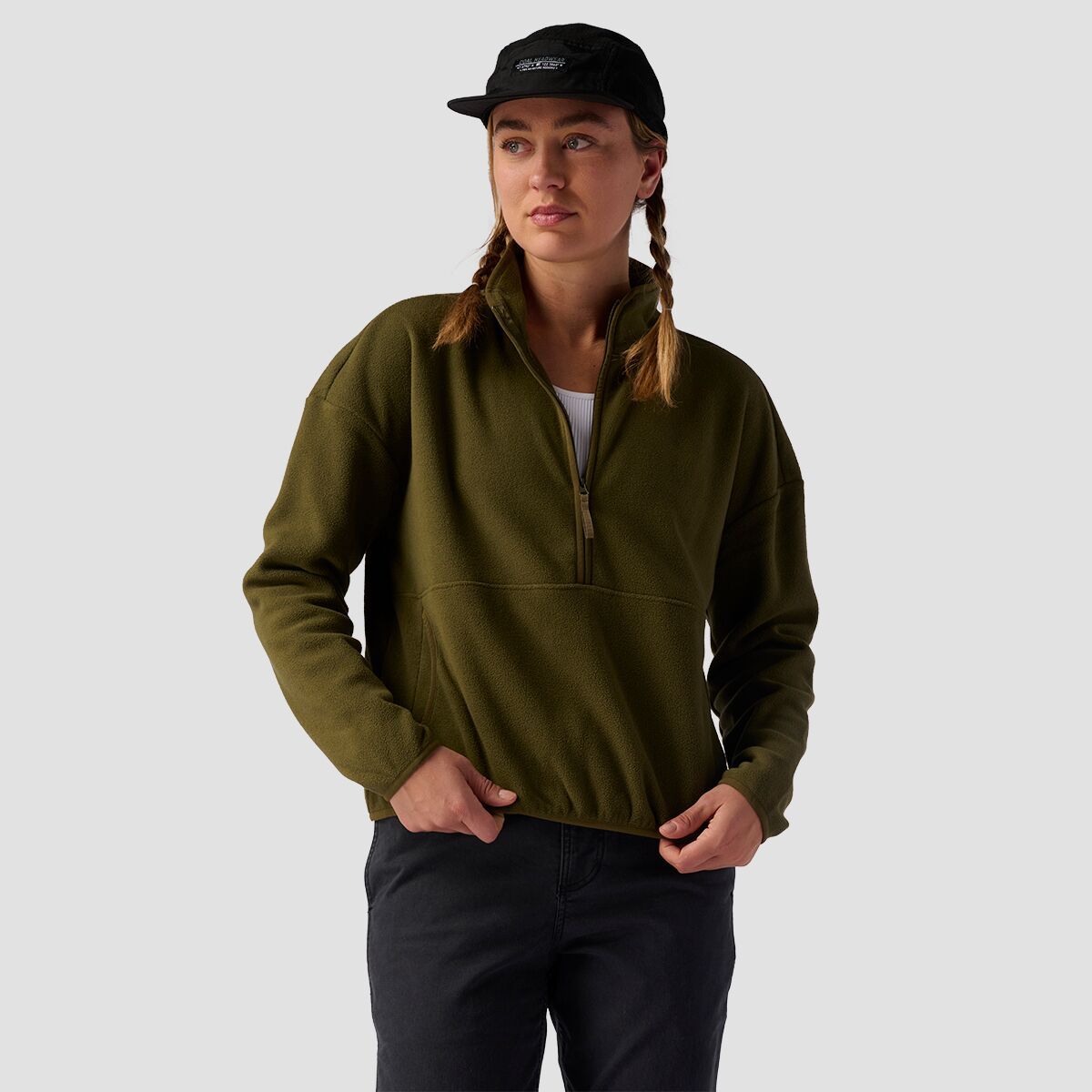 Stoic 1/4 Zip Micro Fleece Sweatshirt - Women's Olive Night, L