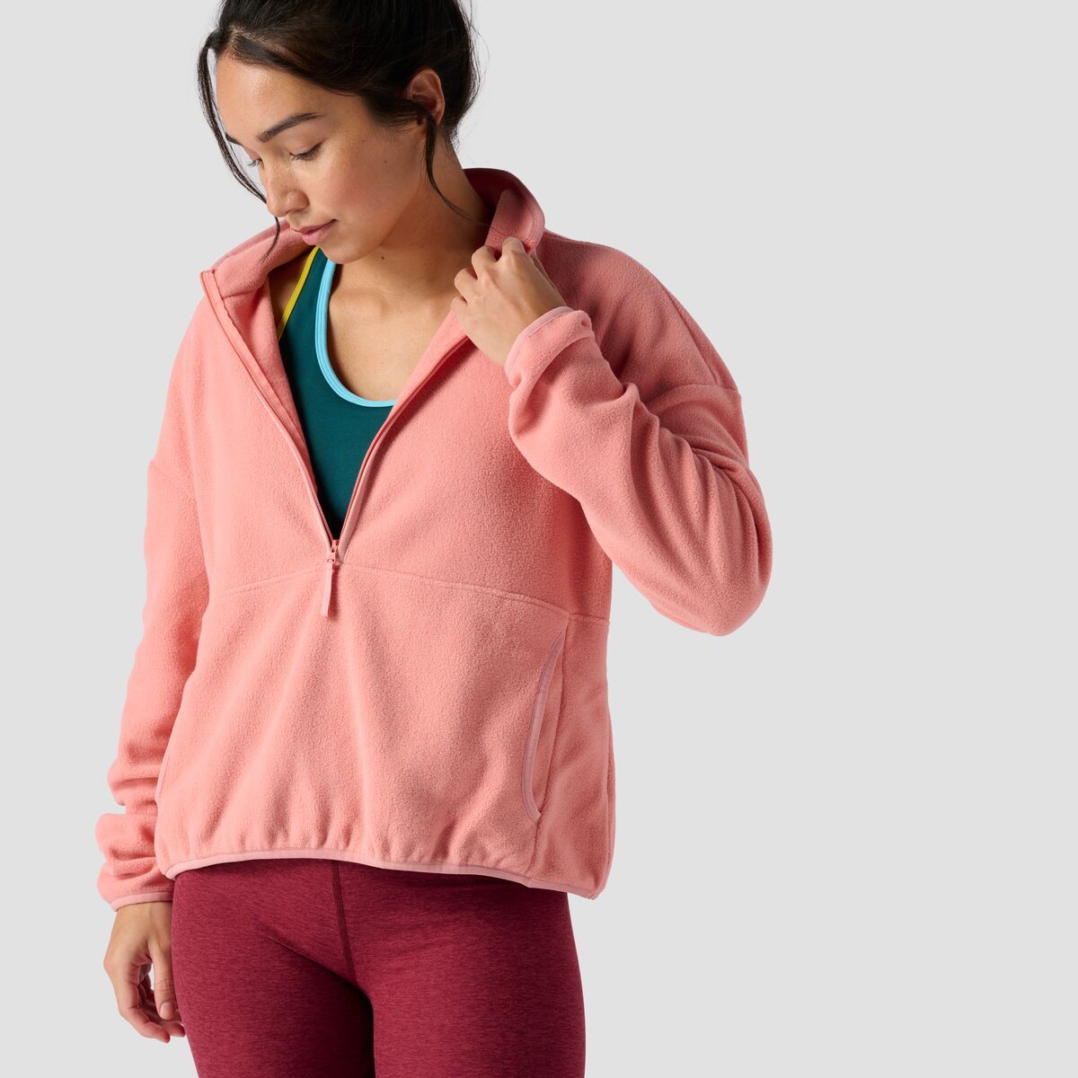 Stoic 1/4 Zip Micro Fleece Sweatshirt - Women's Rosette, XL