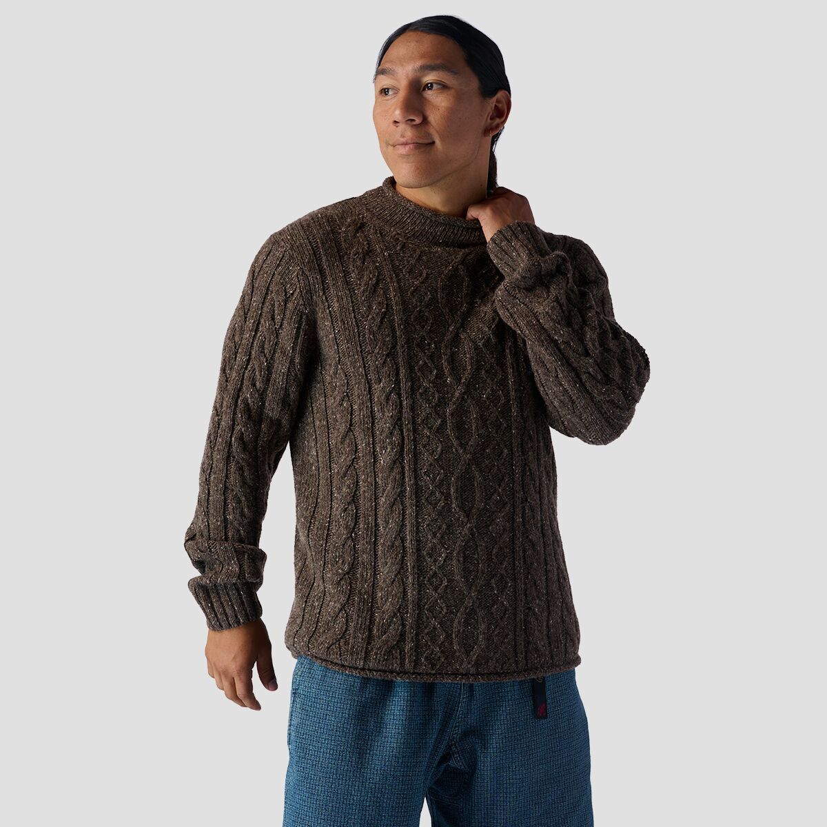 Stoic Cableknit Roll Neck Sweater - Men's Dark Maroon, XL