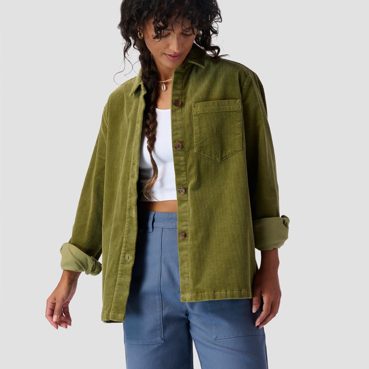 Stoic Corduroy Overshirt - Women's Olive Branch, XS