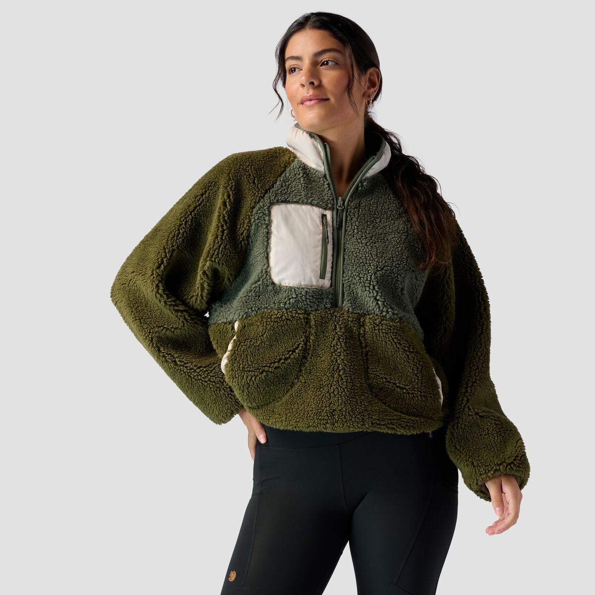 Stoic MTN 1/2-Zip High Pile Fleece Pullover - Women's Agave Green/Olive Night, L