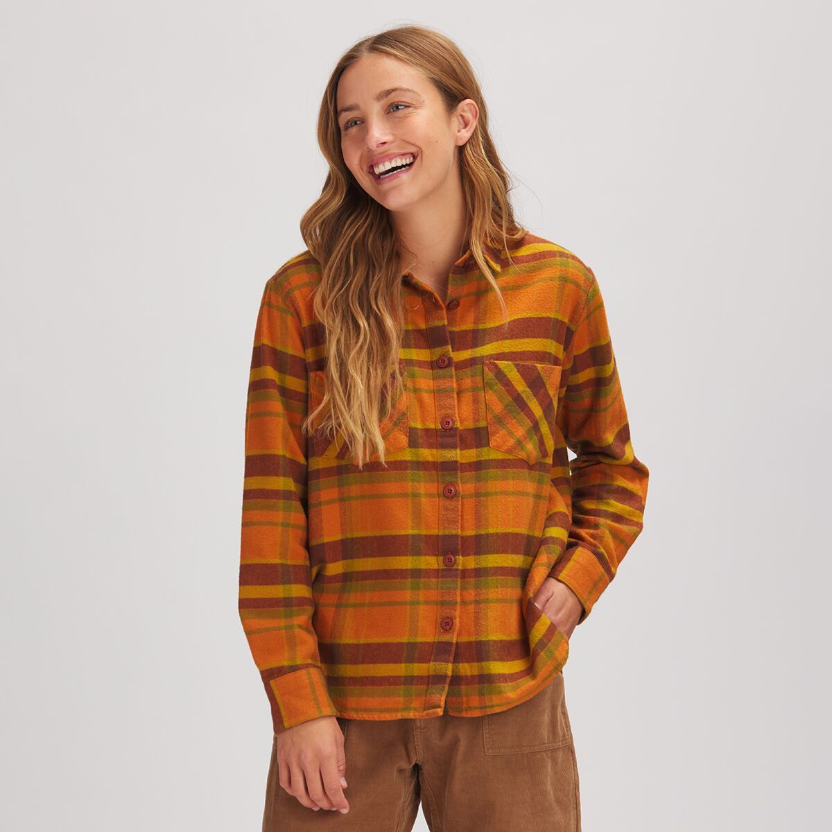 Stoic Daily Flannel - Women's Rust Plaid, S