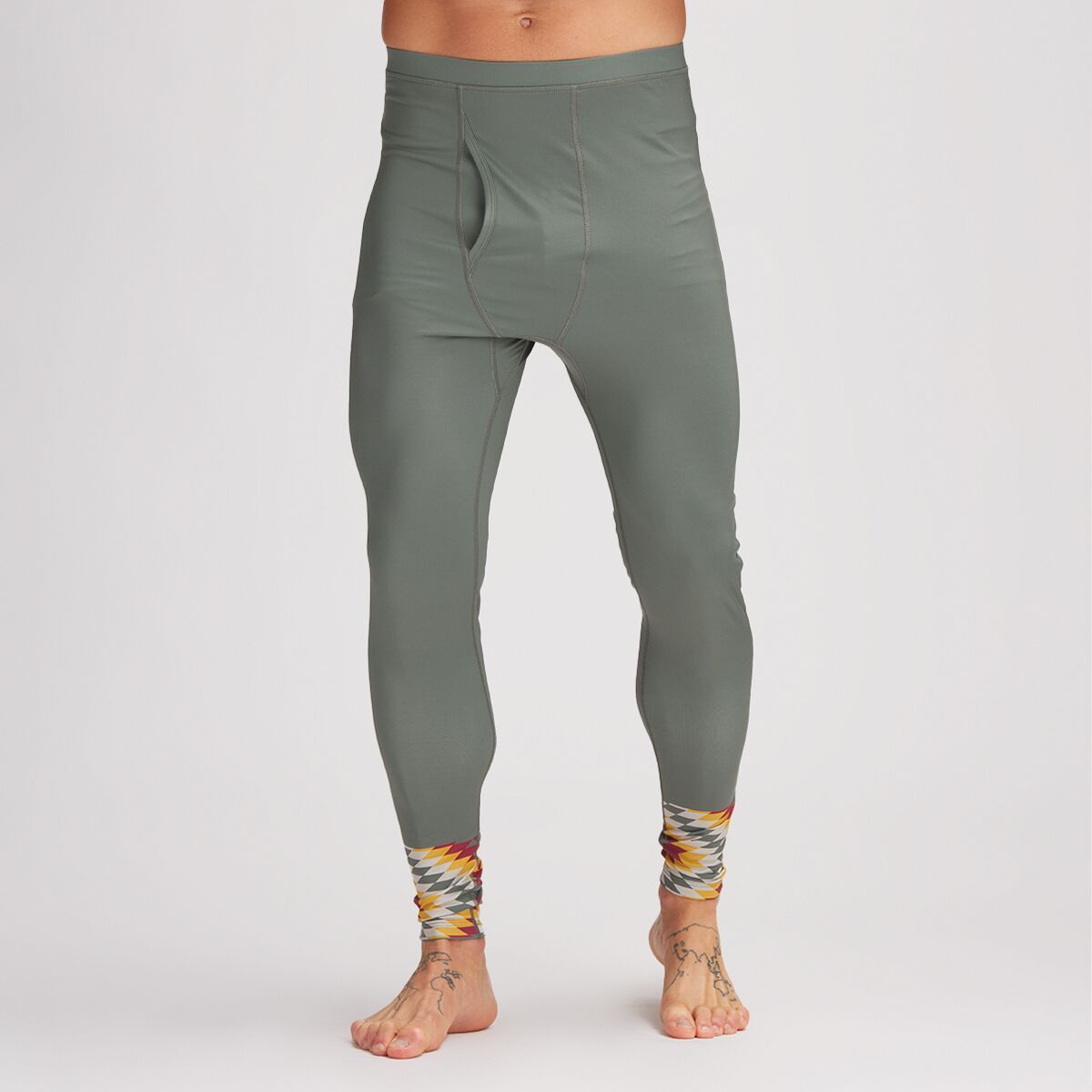 Stoic Lightweight Poly Baselayer Bottom - Men's Olive Night Print, XXL