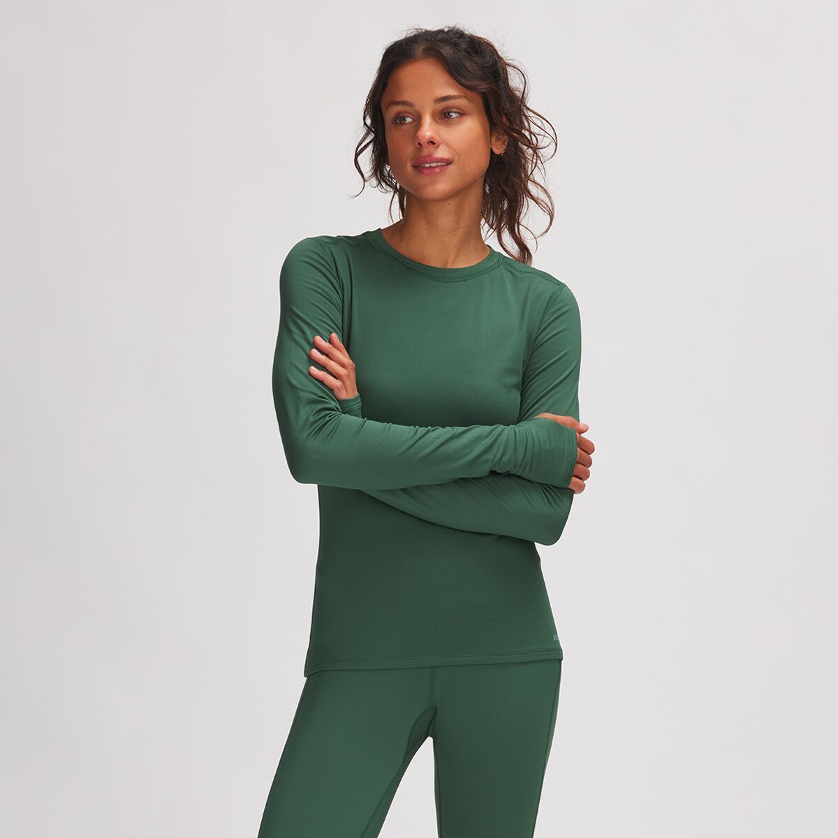 Stoic Lightweight Poly Crew Baselayer - Women's Trekking Green, XS