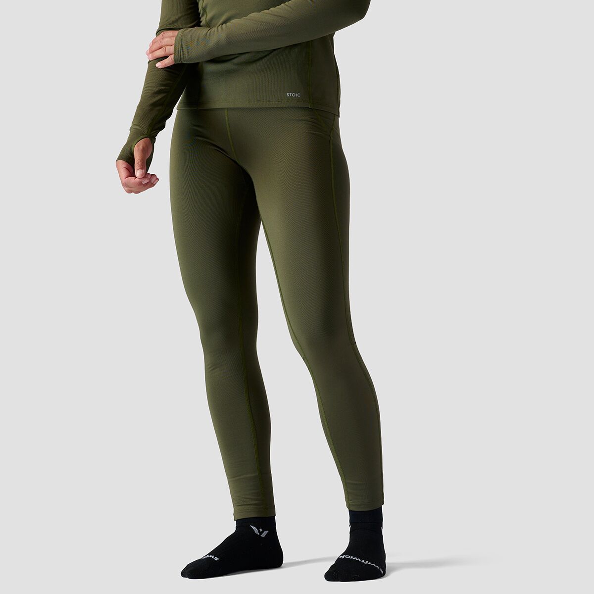Stoic Lightweight Poly Baselayer Bottom - Women's Olive Night, L