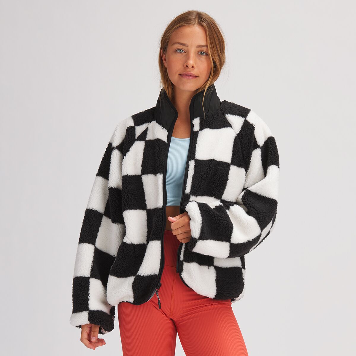 Stoic MTN High Pile Fleece Full-Zip Jacket - Women's B/W Checker, M