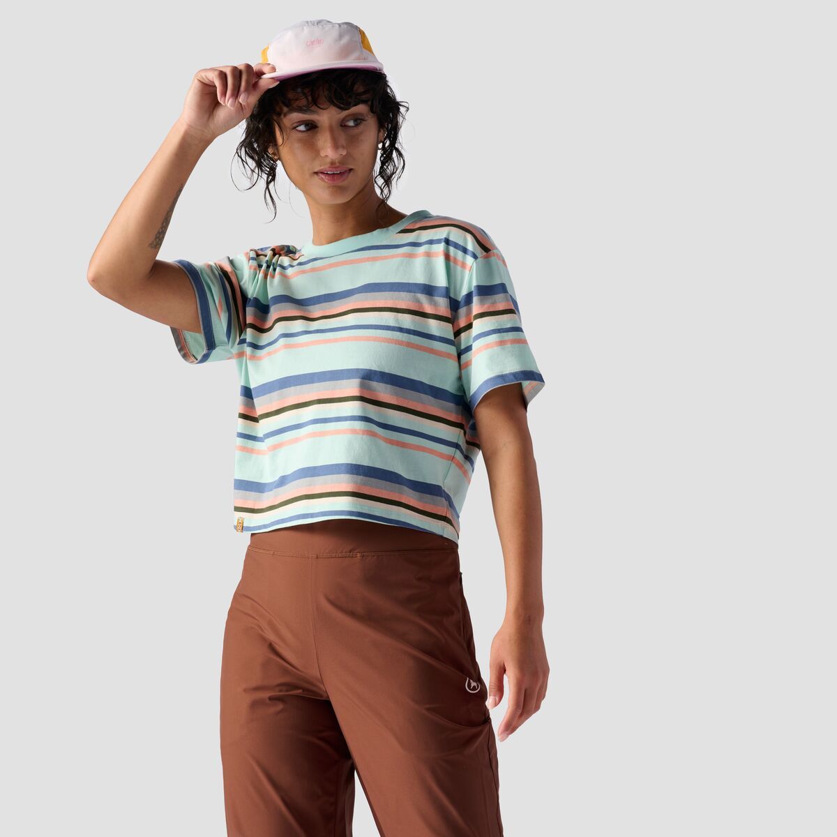 Stoic Short-Sleeve Striped All Activity T-Shirt - Women's Eggshell Blue Stripe, M