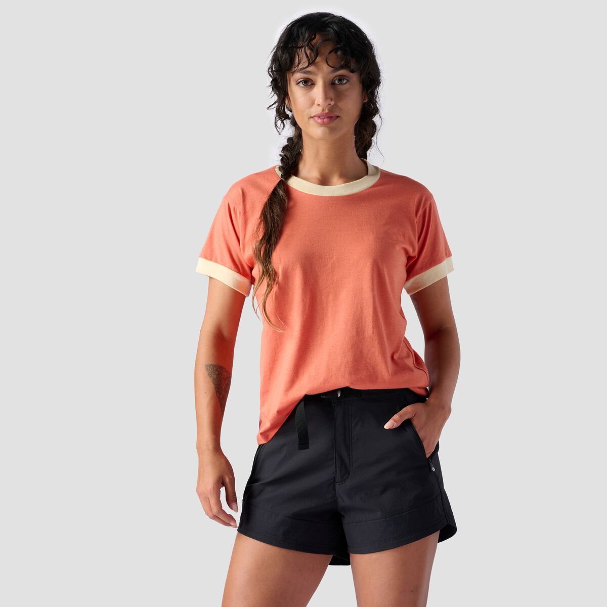 Stoic Ringer Short-Sleeve T-Shirt - Women's Copper/Cream, XL