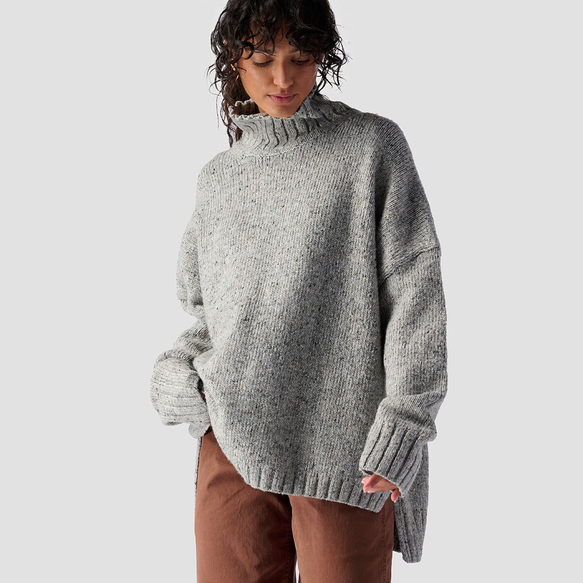 Stoic Relaxed Turtleneck Sweater - Women's Grey Heather, L