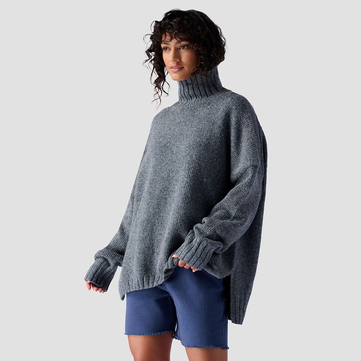 Stoic Relaxed Turtleneck Sweater - Women's Vintage Indigo Heather, S