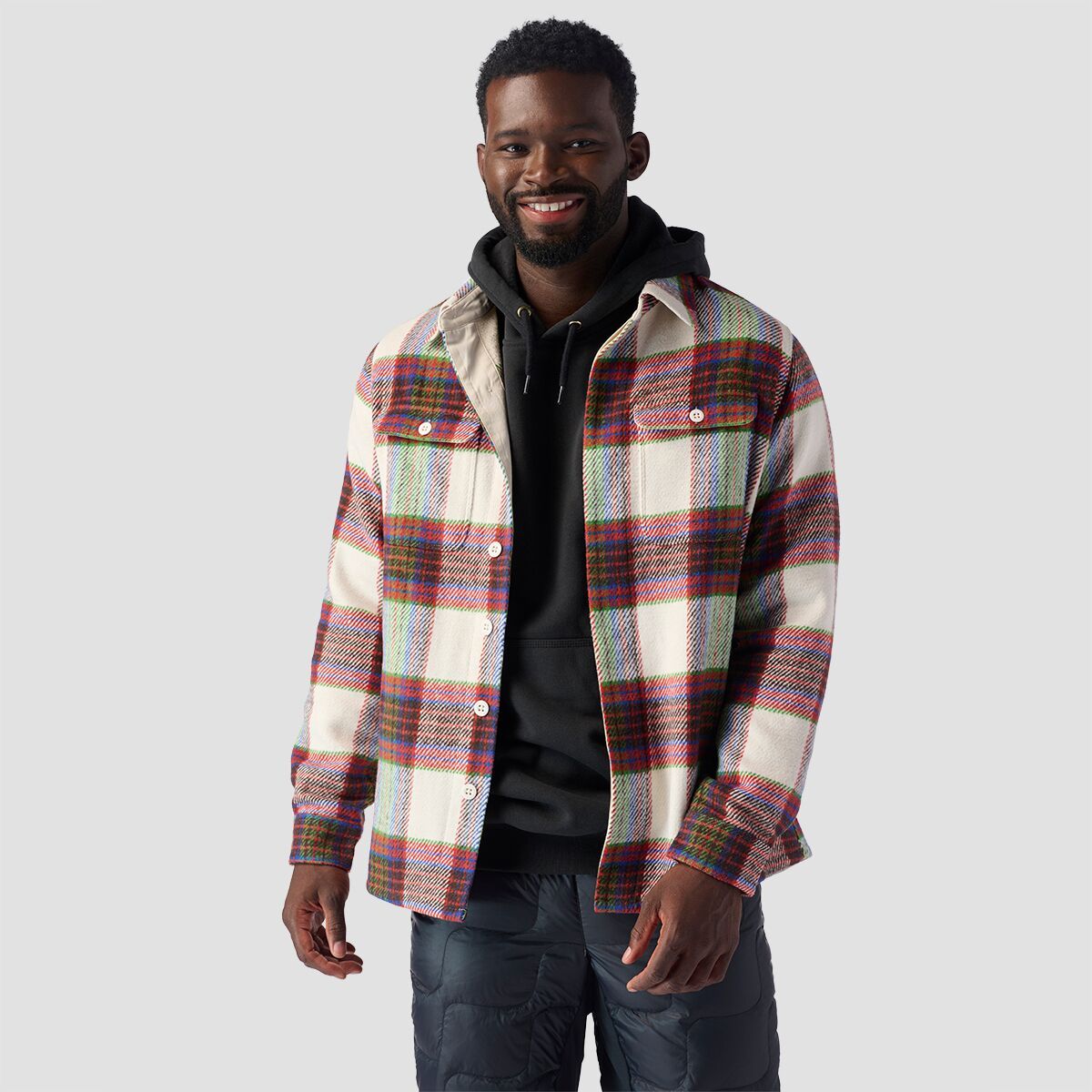Stoic Flannel Shirt Jacket - Men's White Plaid, XL
